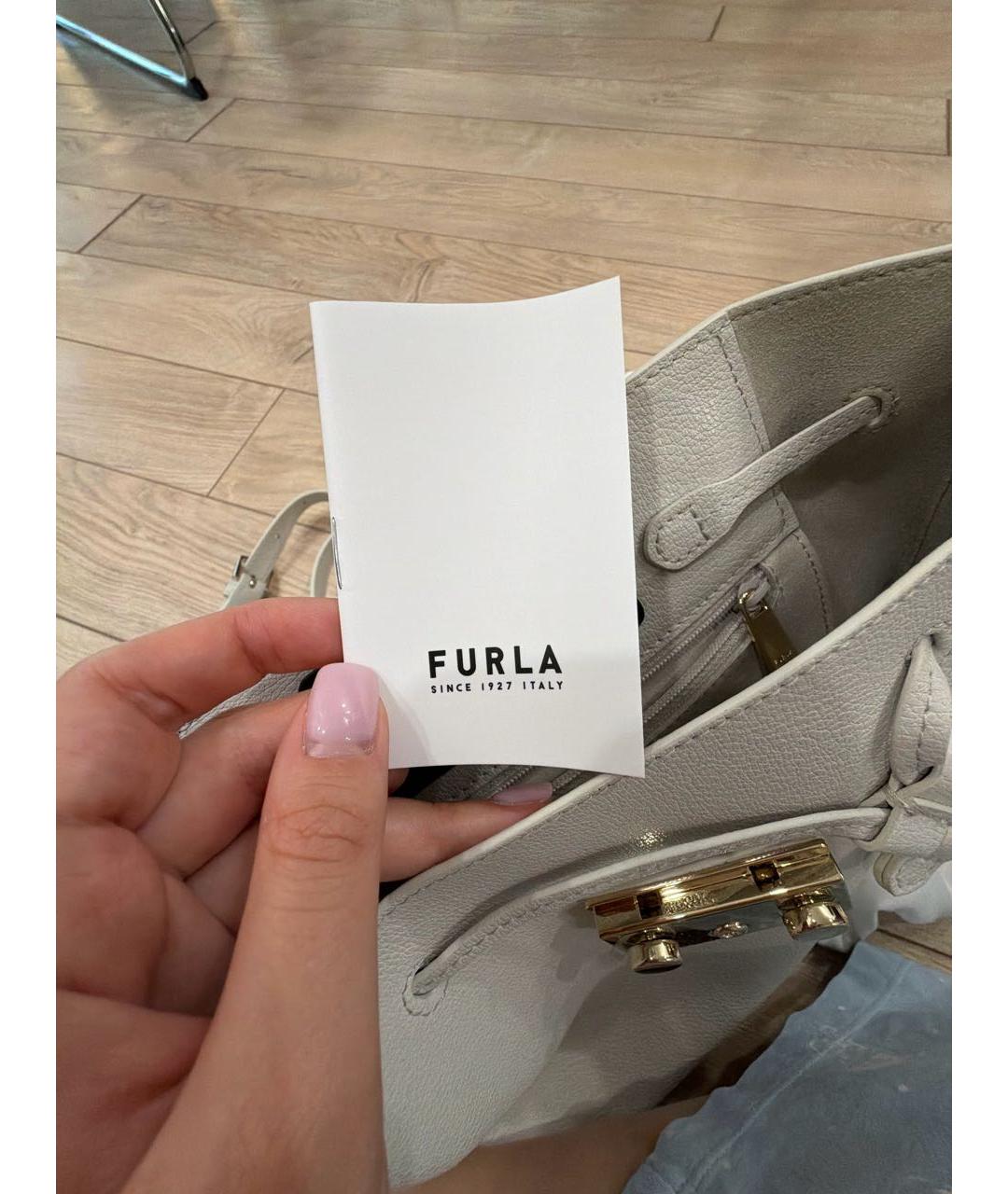 FURLA Белый кожаный рюкзак, фото 8