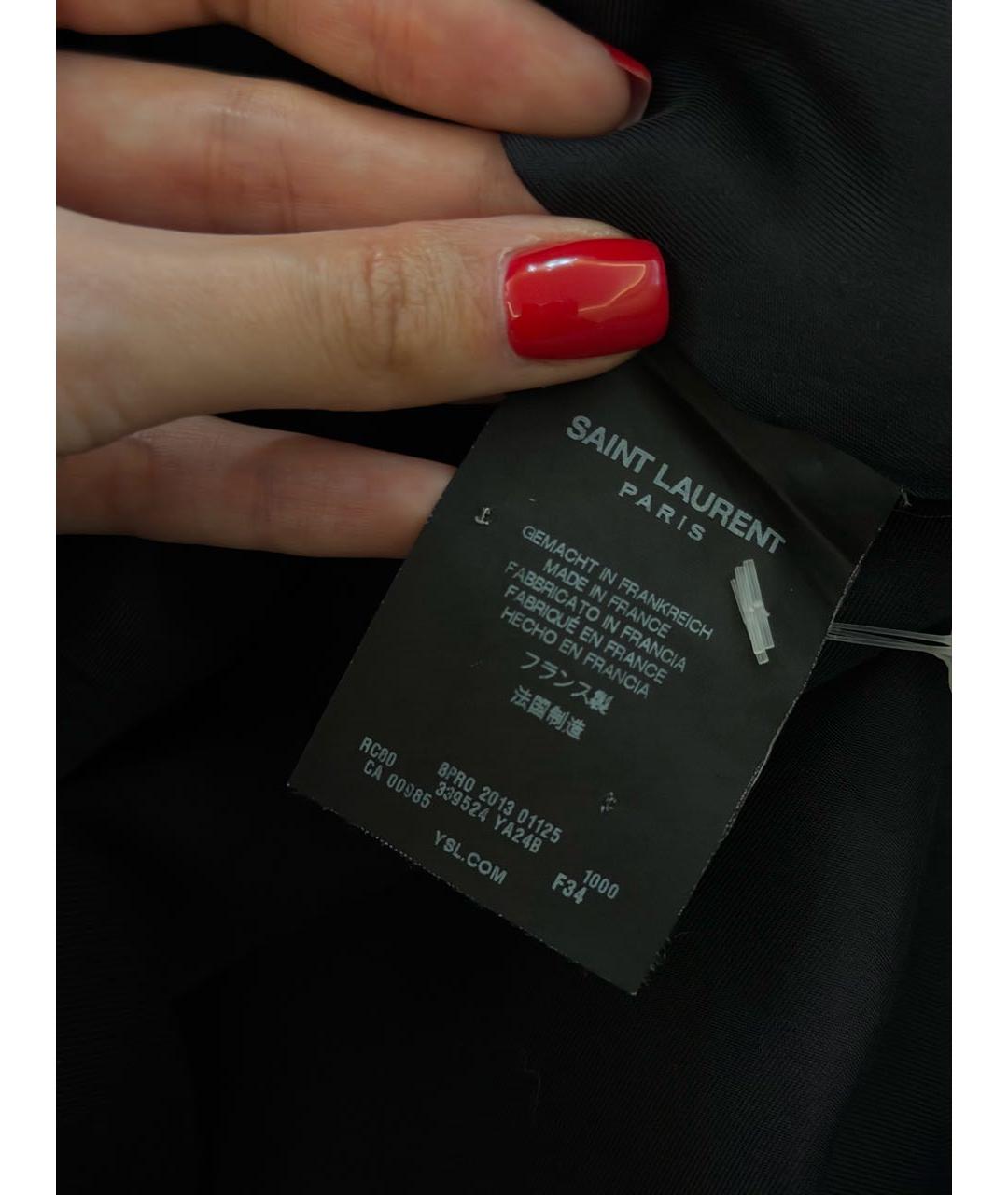 SAINT LAURENT Черное шерстяное повседневное платье, фото 7