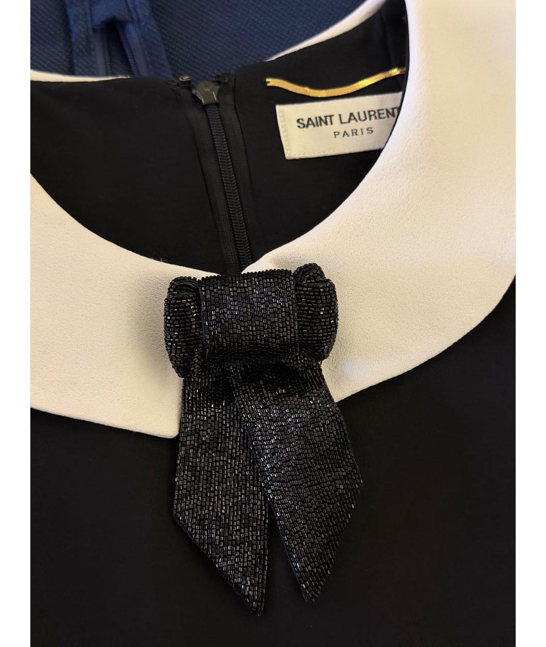 SAINT LAURENT Черное шерстяное повседневное платье, фото 5