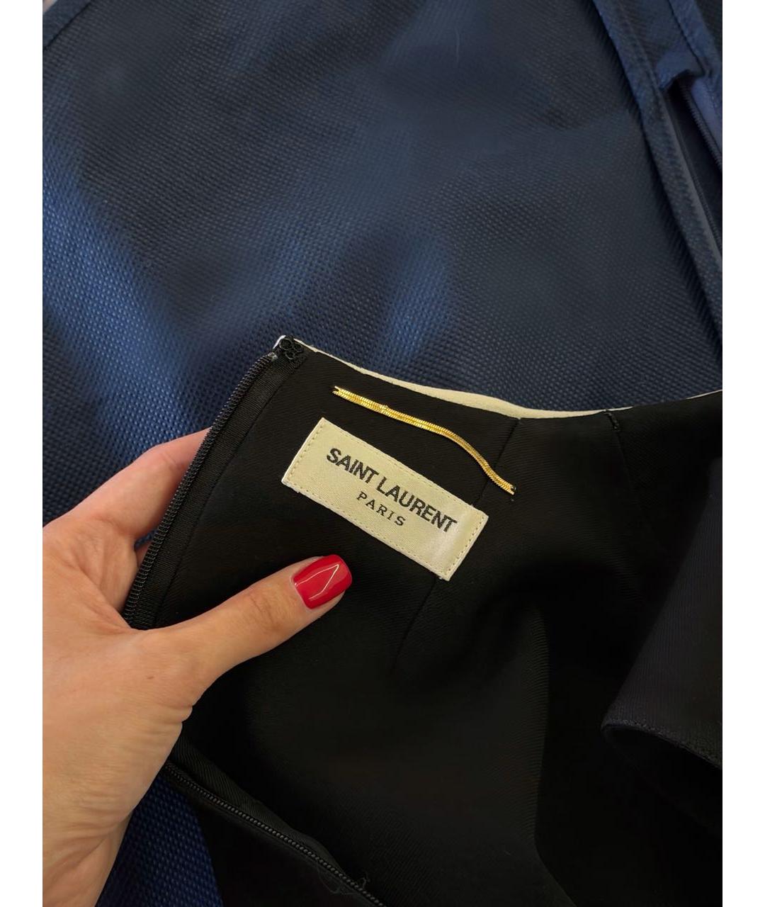 SAINT LAURENT Черное шерстяное повседневное платье, фото 3