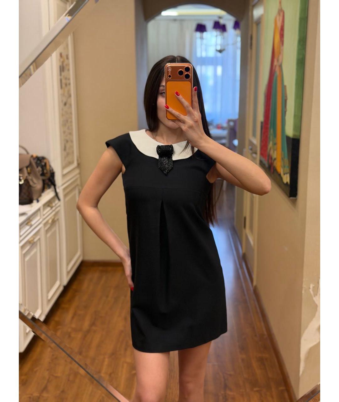 SAINT LAURENT Черное шерстяное повседневное платье, фото 6