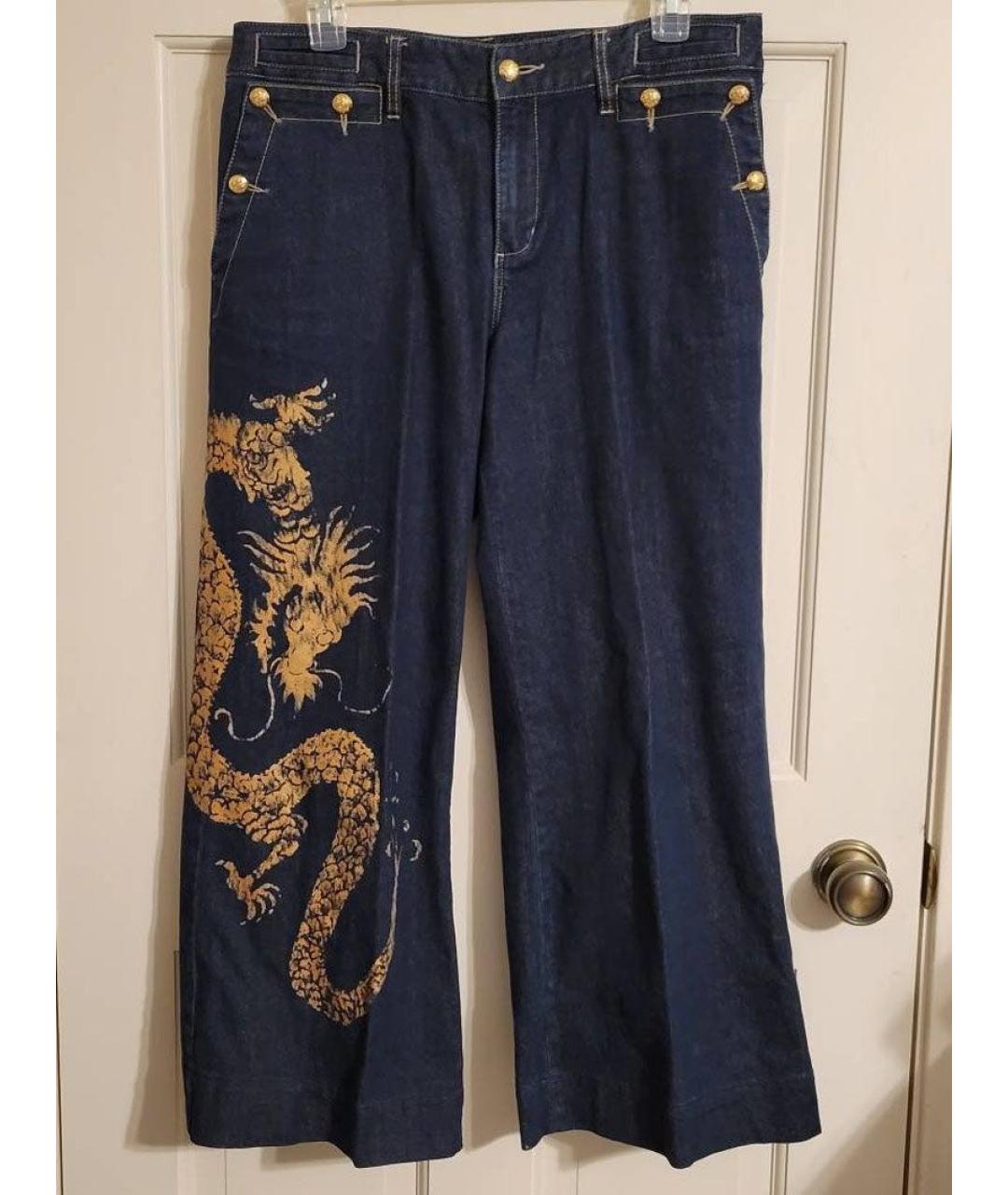 RALPH LAUREN Темно-синие хлопко-эластановые джинсы клеш, фото 7