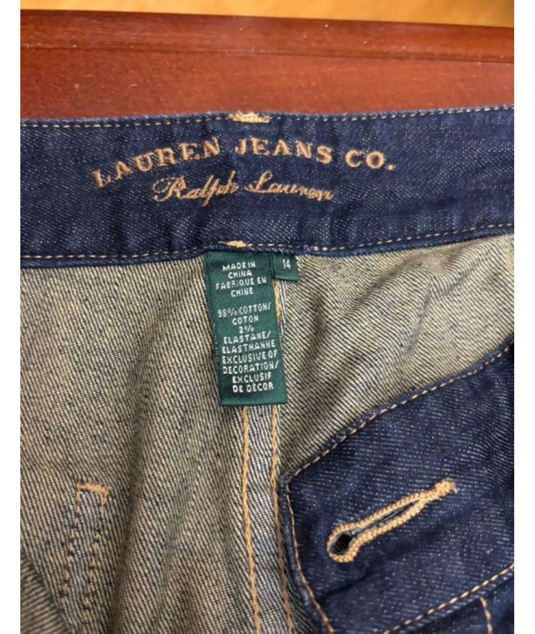 RALPH LAUREN Темно-синие хлопко-эластановые джинсы клеш, фото 5