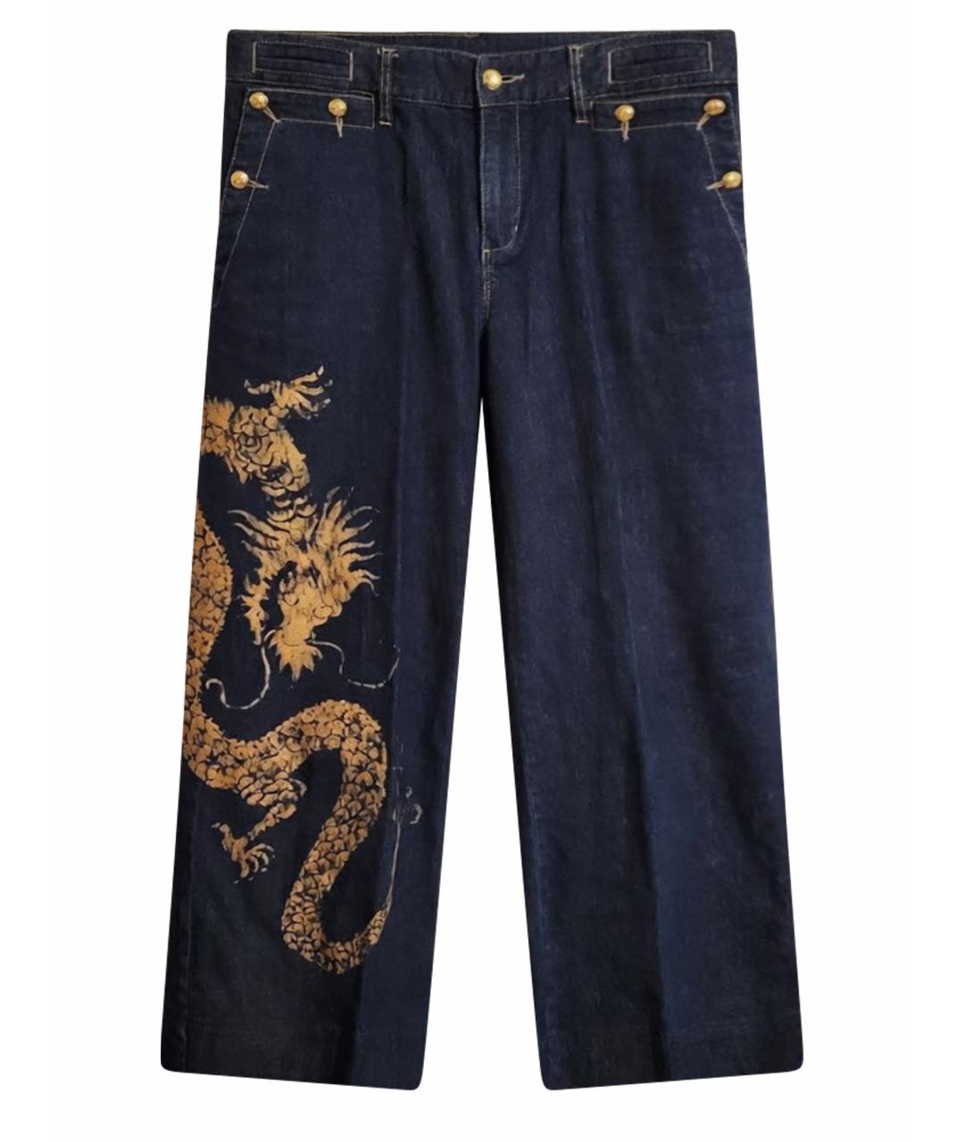 RALPH LAUREN Темно-синие хлопко-эластановые джинсы клеш, фото 1