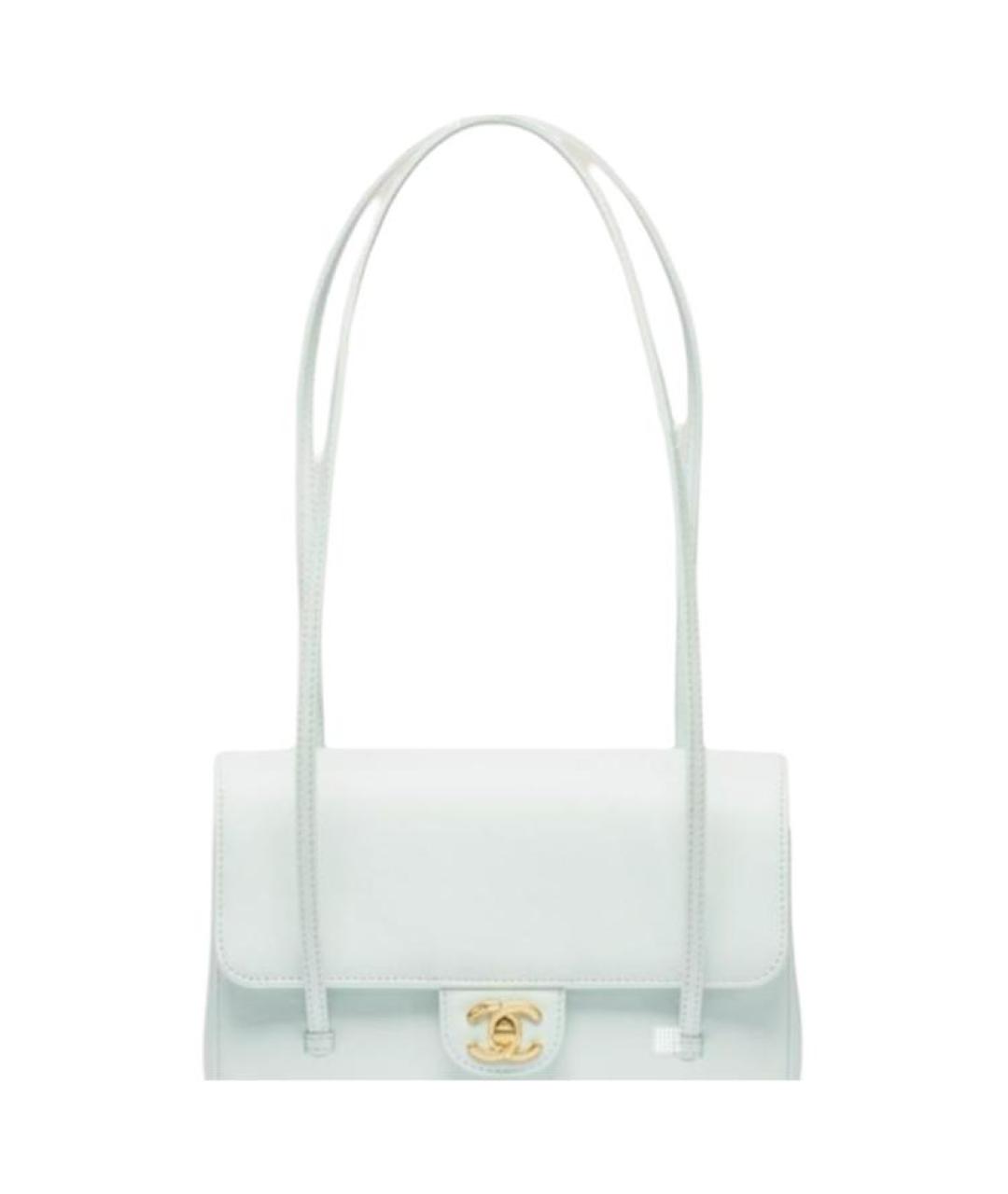 CHANEL Голубая кожаная сумка через плечо, фото 3