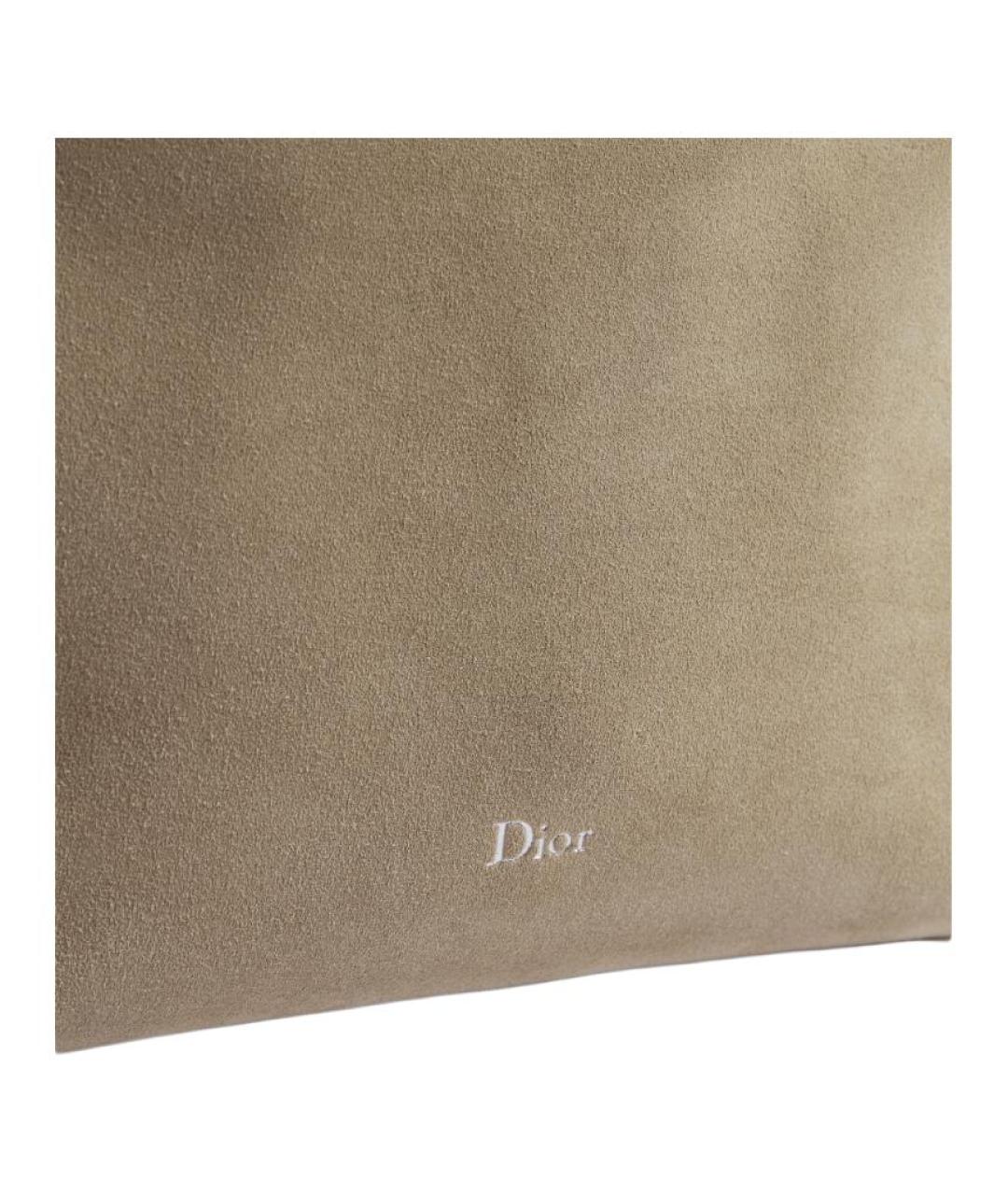 CHRISTIAN DIOR Бежевая кожаная сумка через плечо, фото 3