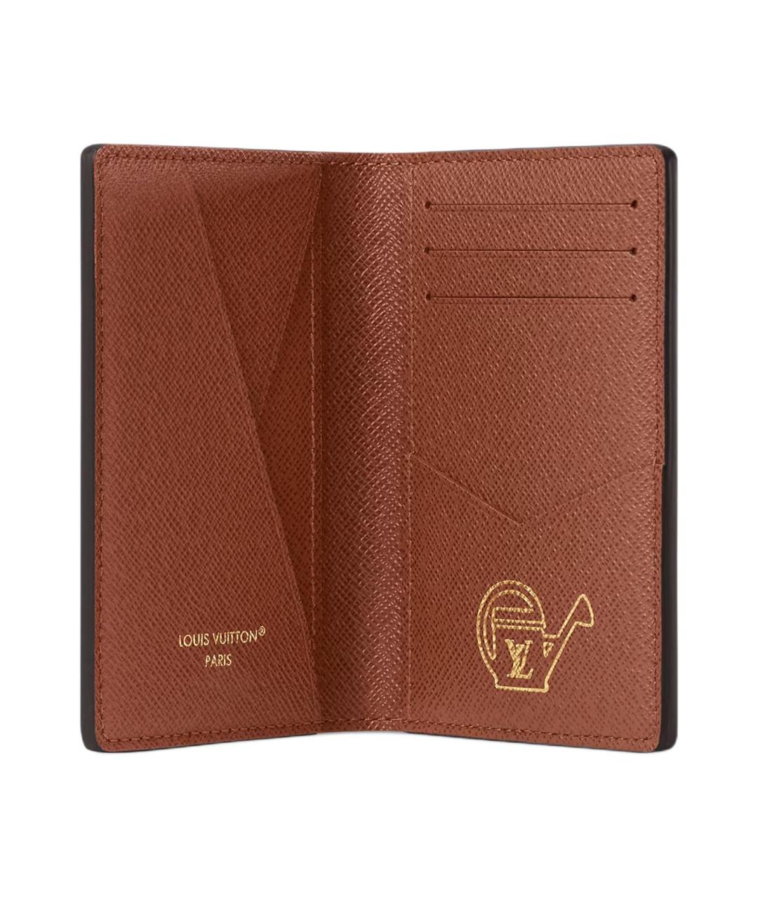 LOUIS VUITTON Черный кожаный кошелек, фото 4