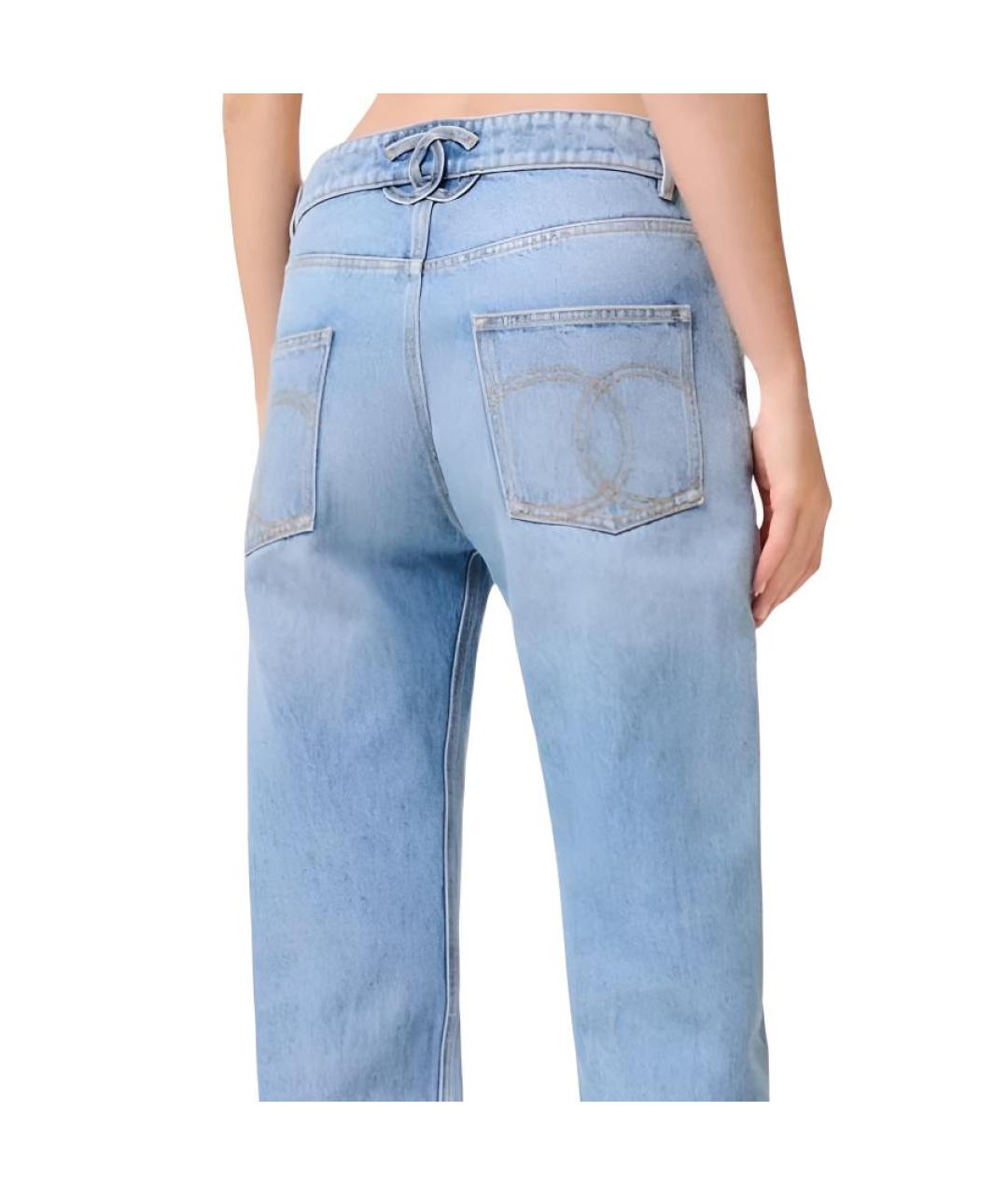 CHANEL Голубые прямые джинсы, фото 3