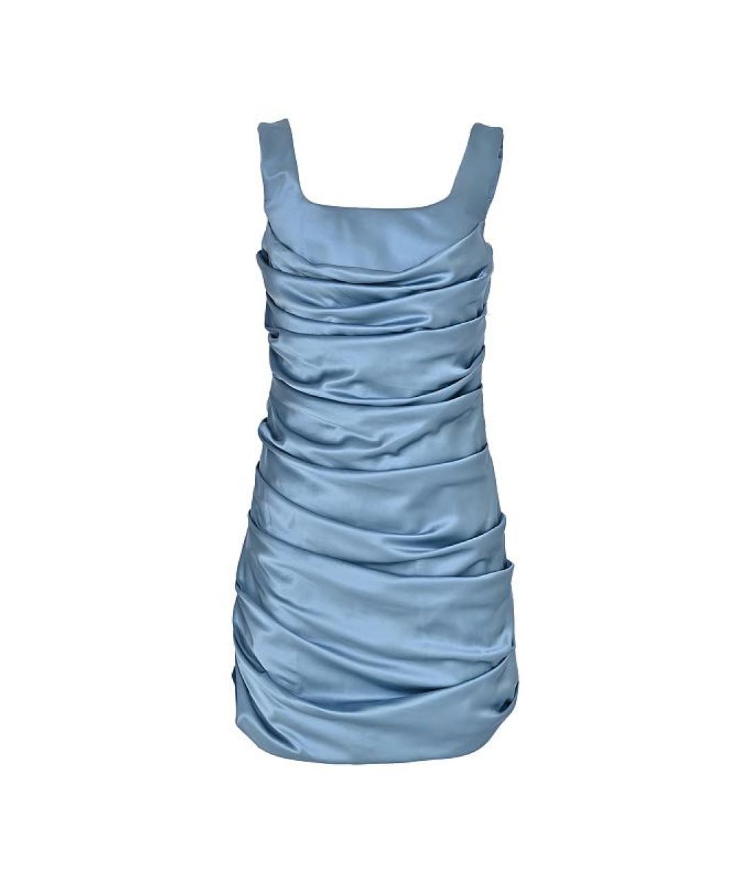 GIUSEPPE DI MORABITO Голубое шелковое коктейльное платье, фото 1