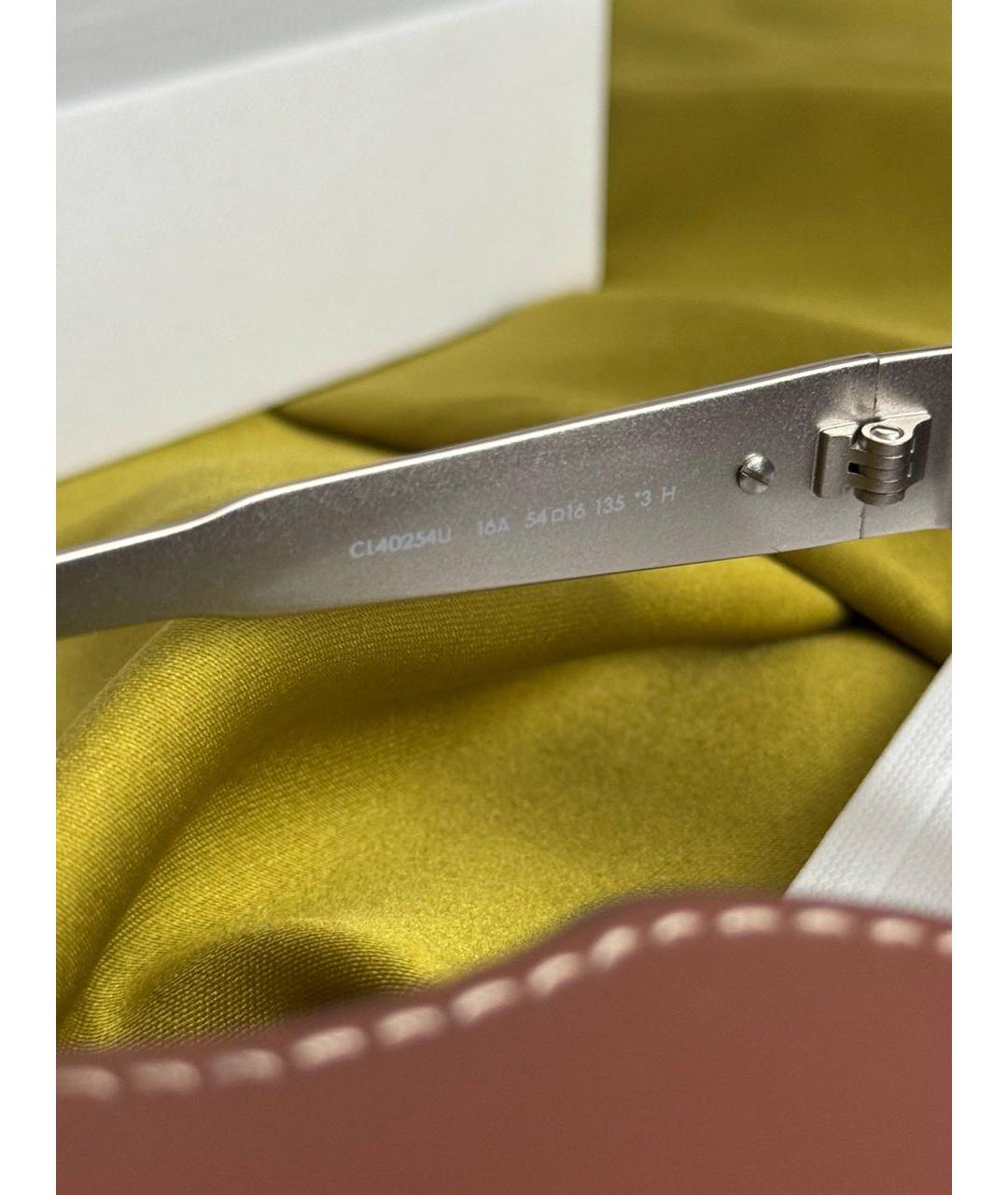 CELINE Серебряные металлические солнцезащитные очки, фото 6