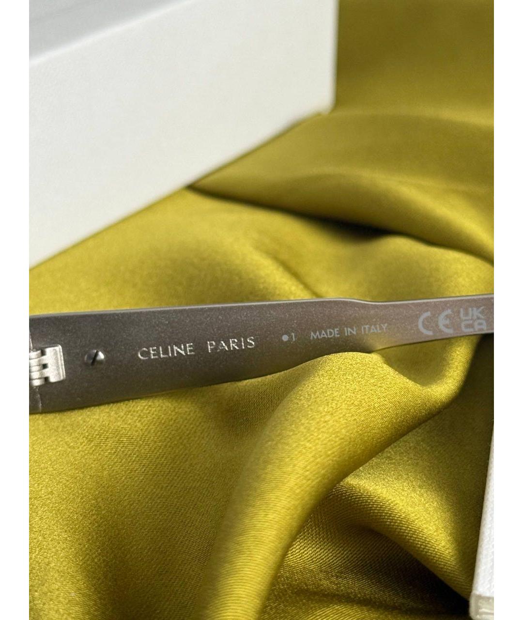 CELINE Серебряные металлические солнцезащитные очки, фото 7