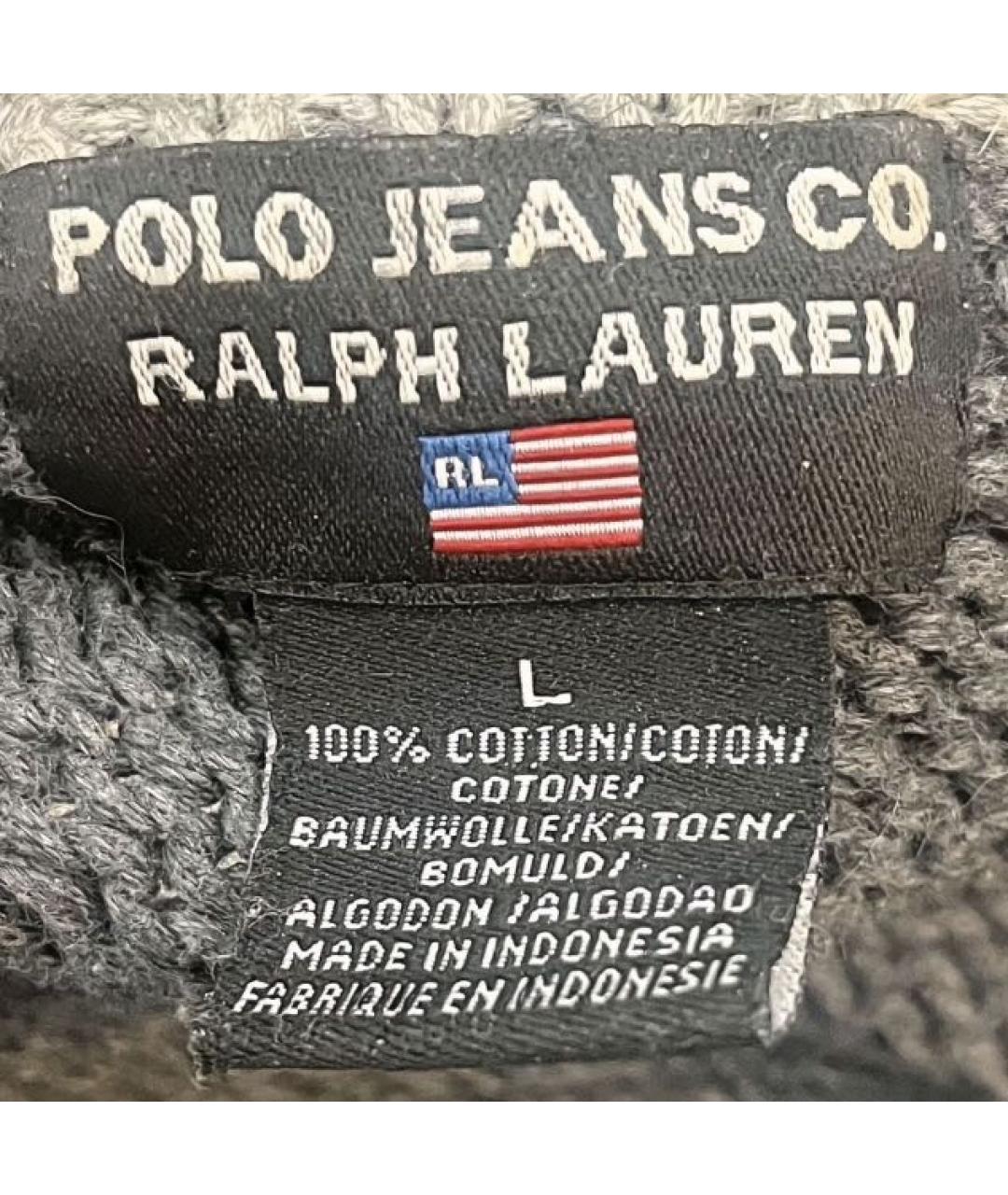 RALPH LAUREN Серый хлопковый джемпер / свитер, фото 3