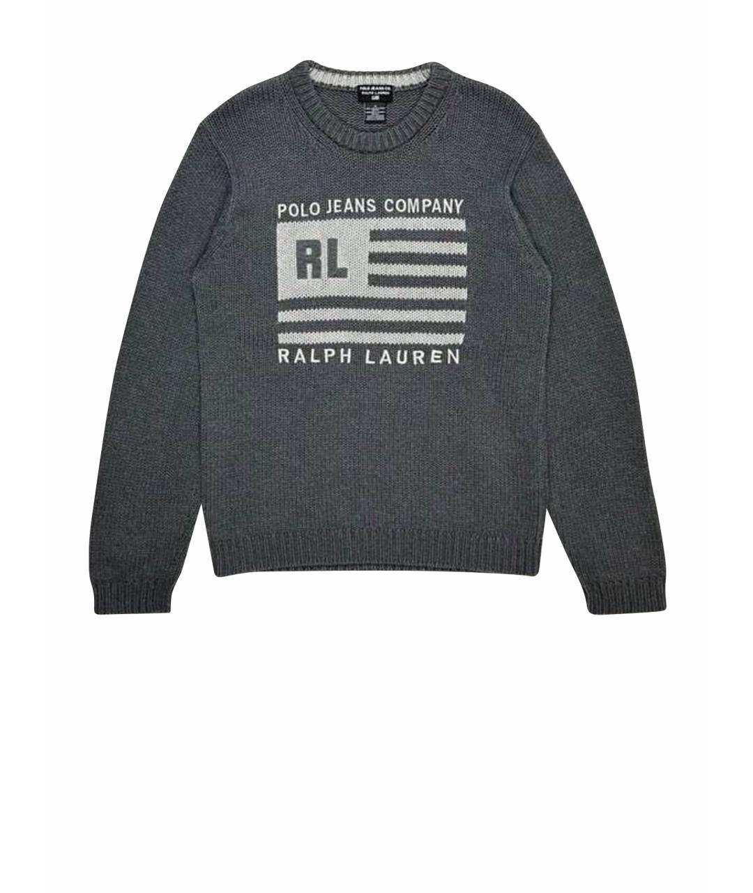 RALPH LAUREN Серый хлопковый джемпер / свитер, фото 1