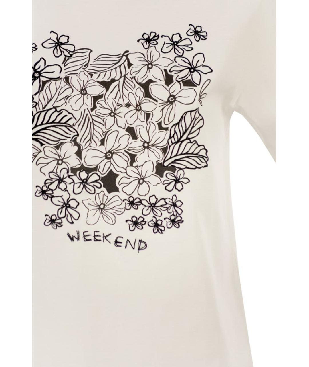 WEEKEND MAX MARA Белая хлопковая футболка, фото 4