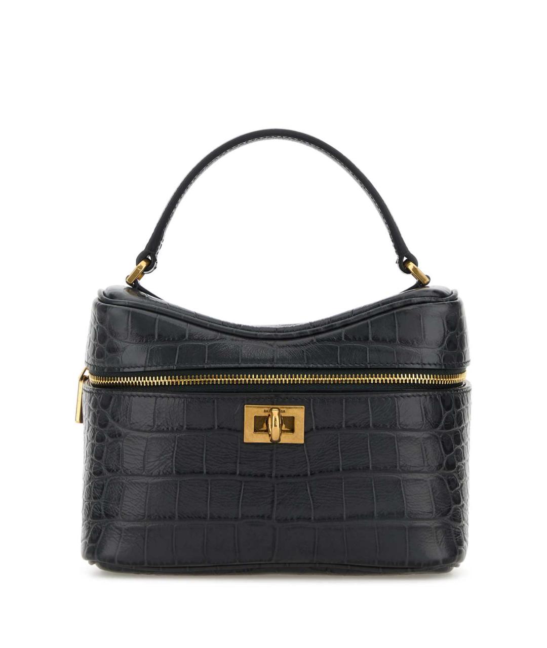 BALENCIAGA Антрацитовая кожаная сумка через плечо, фото 1