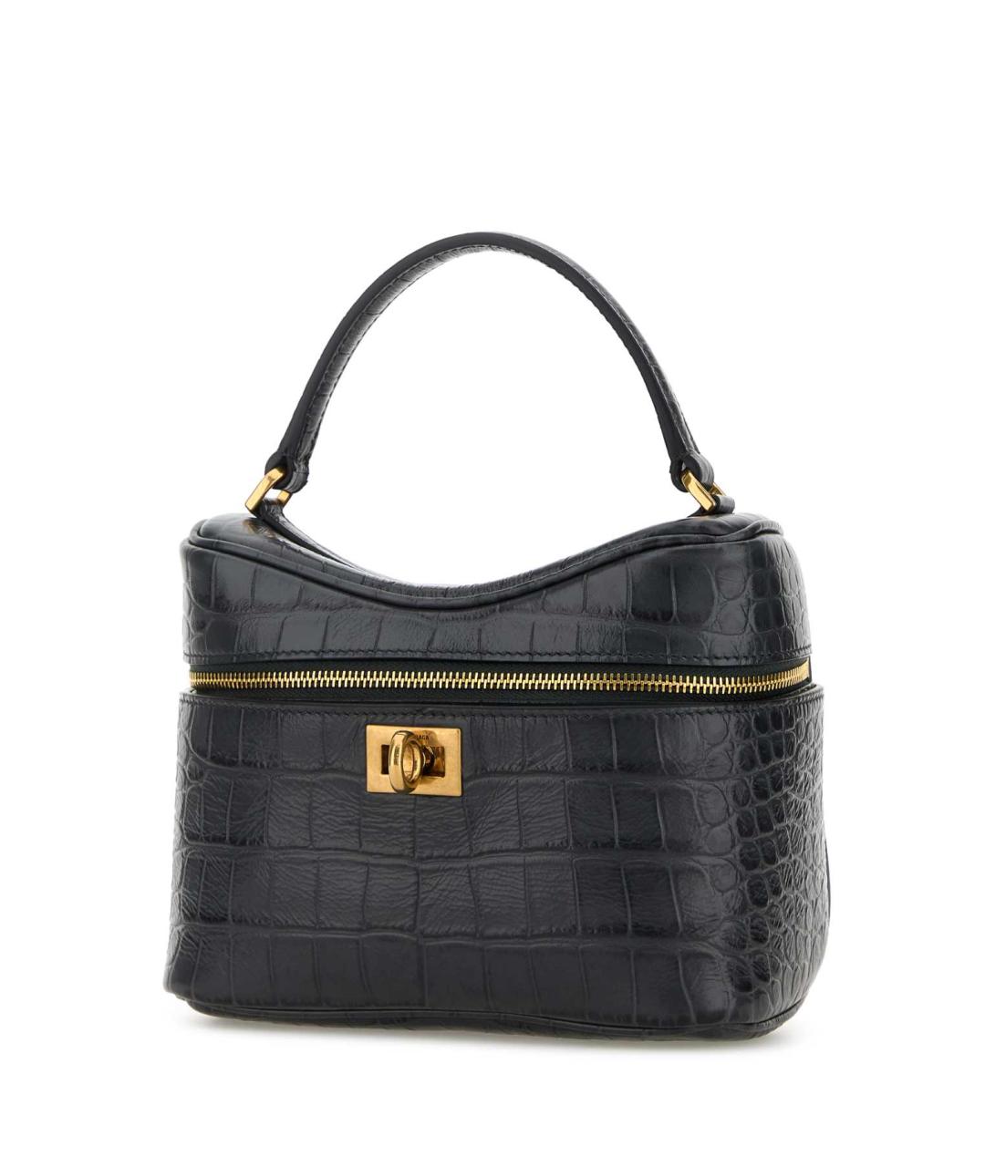 BALENCIAGA Антрацитовая кожаная сумка через плечо, фото 2