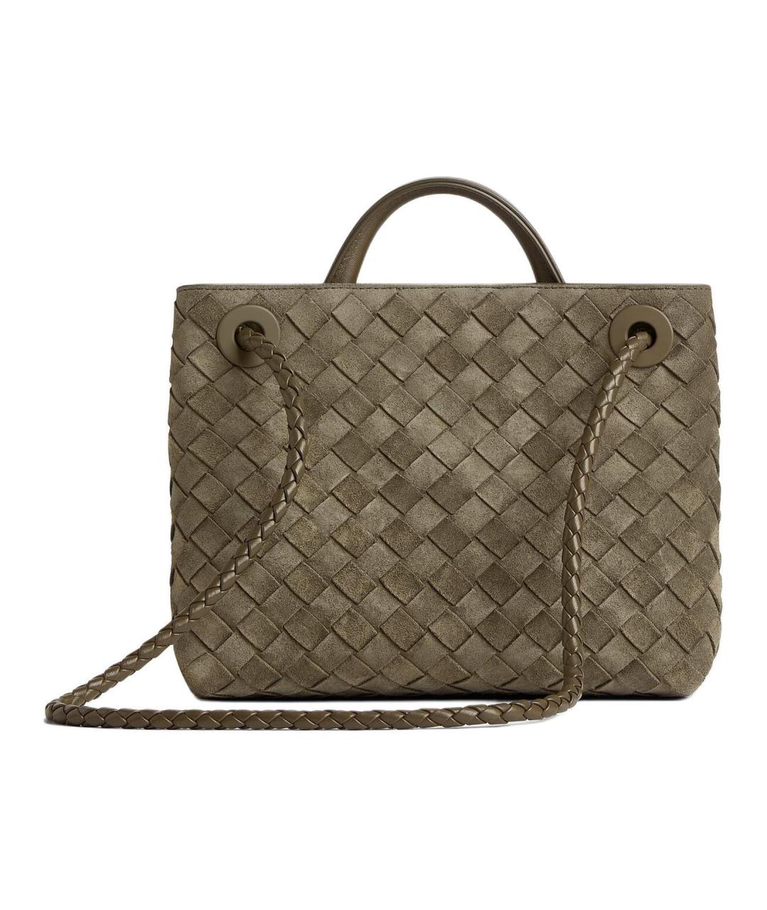 BOTTEGA VENETA Хаки кожаная сумка через плечо, фото 2