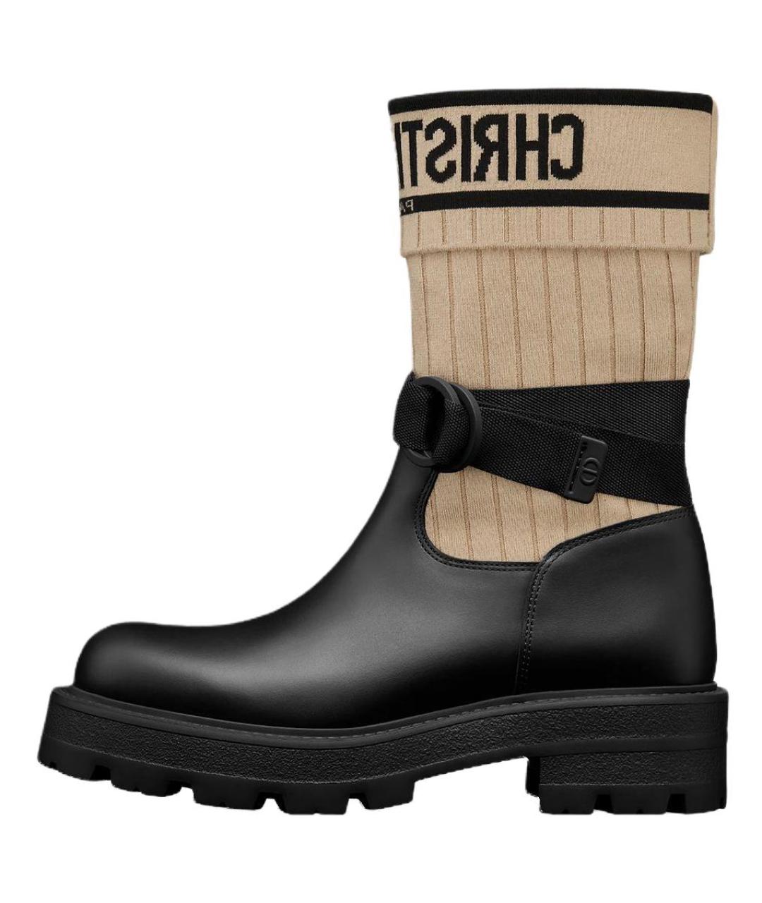 CHRISTIAN DIOR Бежевые кожаные сапоги, фото 2