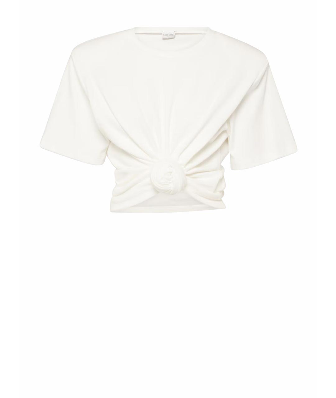 MAGDA BUTRYM Белая хлопко-эластановая футболка, фото 1