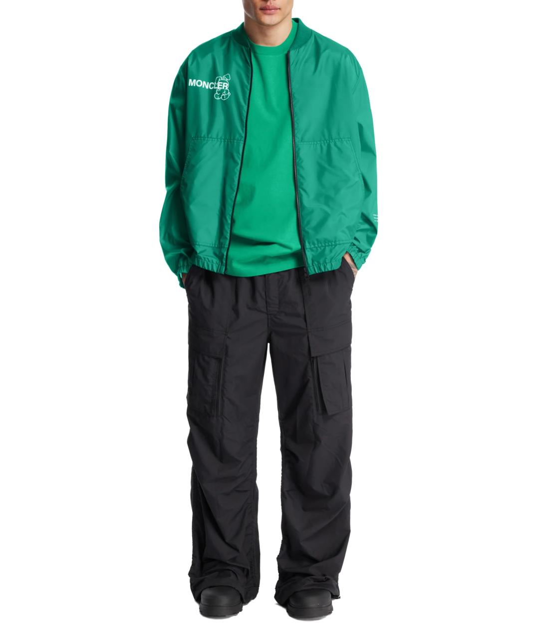 MONCLER Зеленая полиамидовая куртка, фото 2