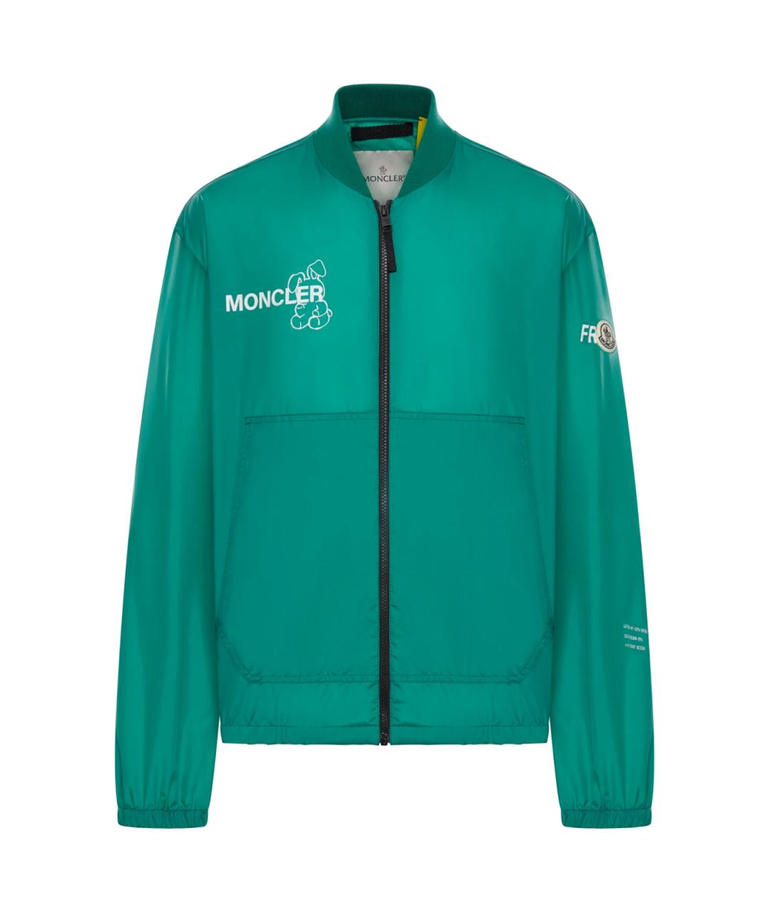 MONCLER Зеленая полиамидовая куртка, фото 1
