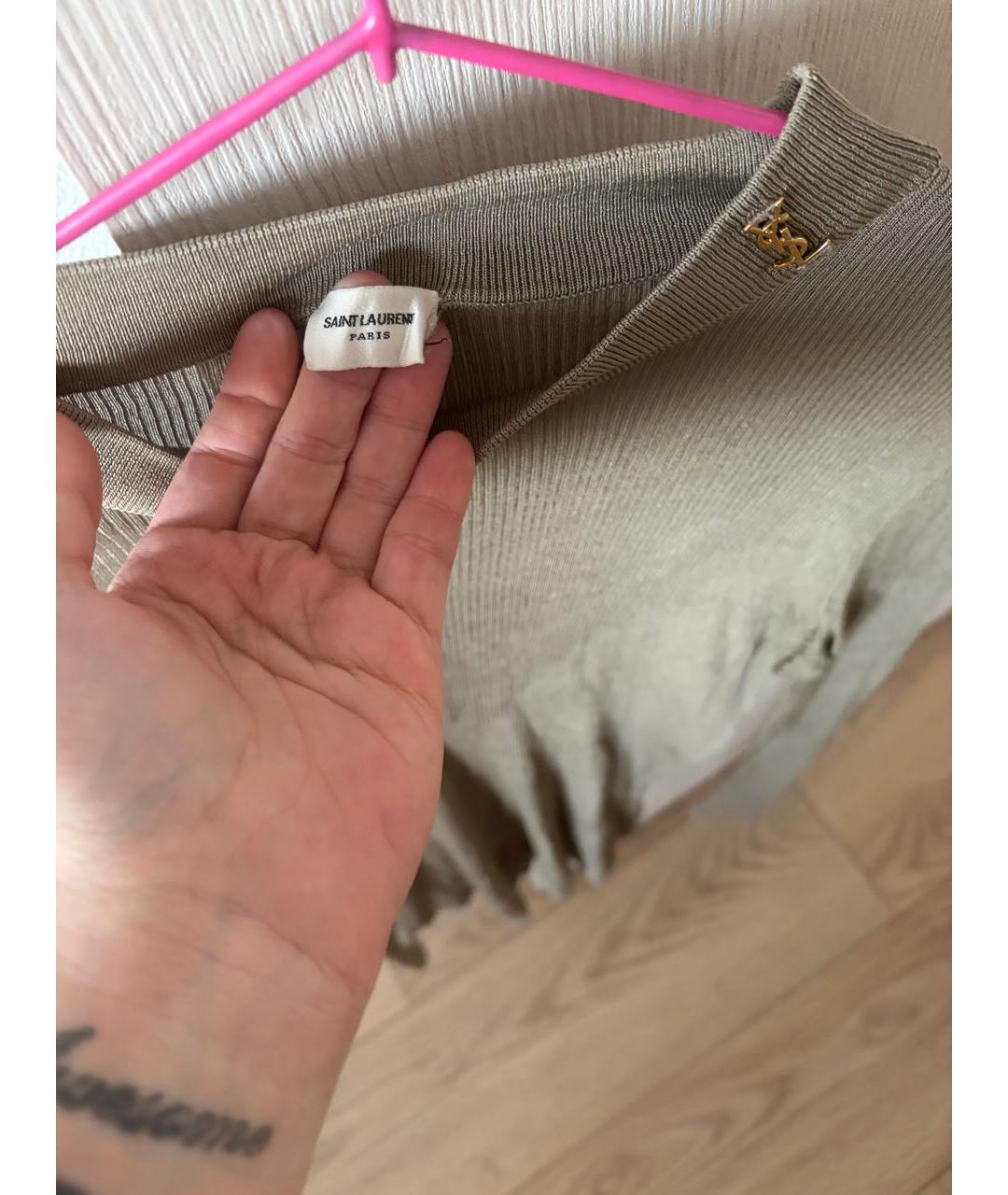 SAINT LAURENT Бежевая полиэстеровая блузы, фото 4