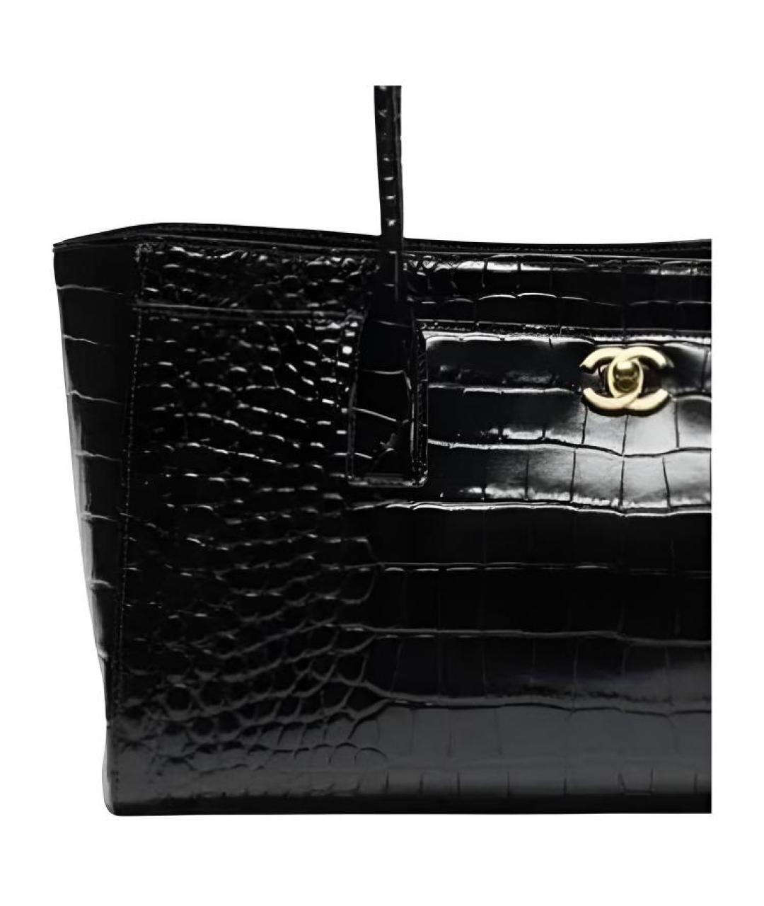 CHANEL Черная кожаная сумка тоут, фото 3