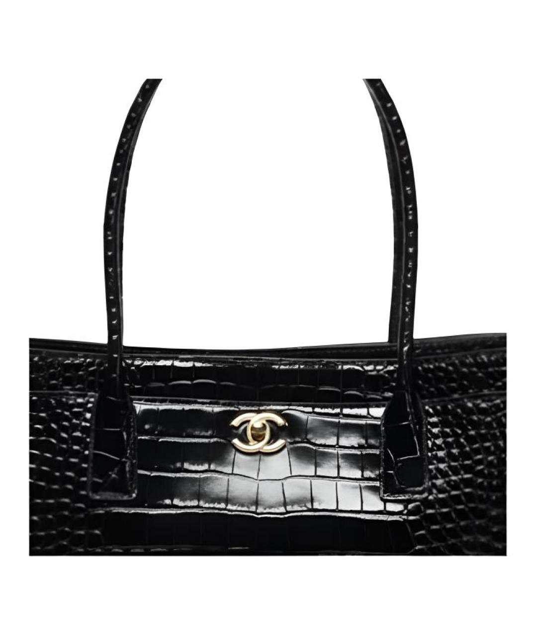 CHANEL Черная кожаная сумка тоут, фото 2