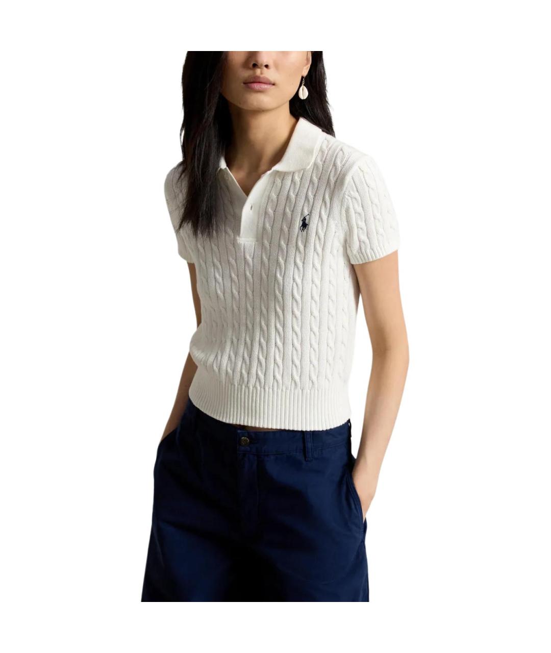 POLO RALPH LAUREN Белый хлопковый джемпер / свитер, фото 2