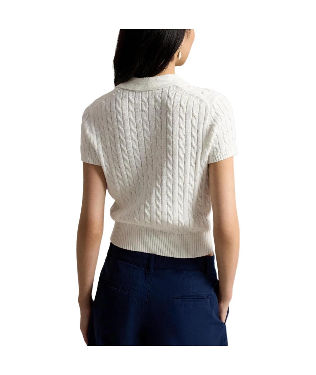 POLO RALPH LAUREN Белый хлопковый джемпер / свитер, фото 3