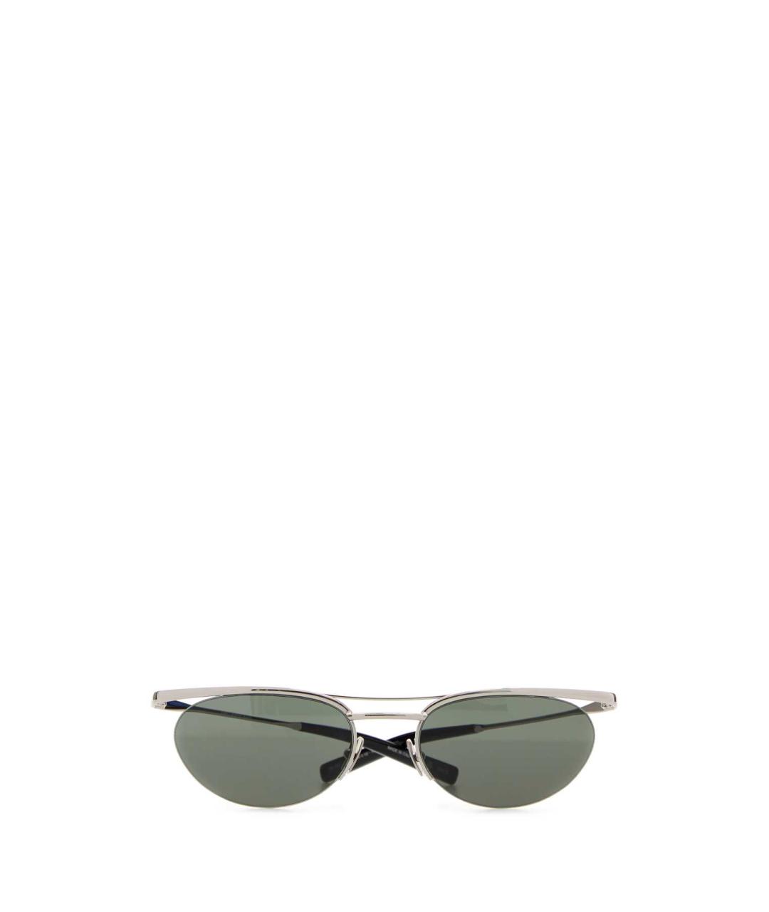 SAINT LAURENT Серебряные металлические солнцезащитные очки, фото 2