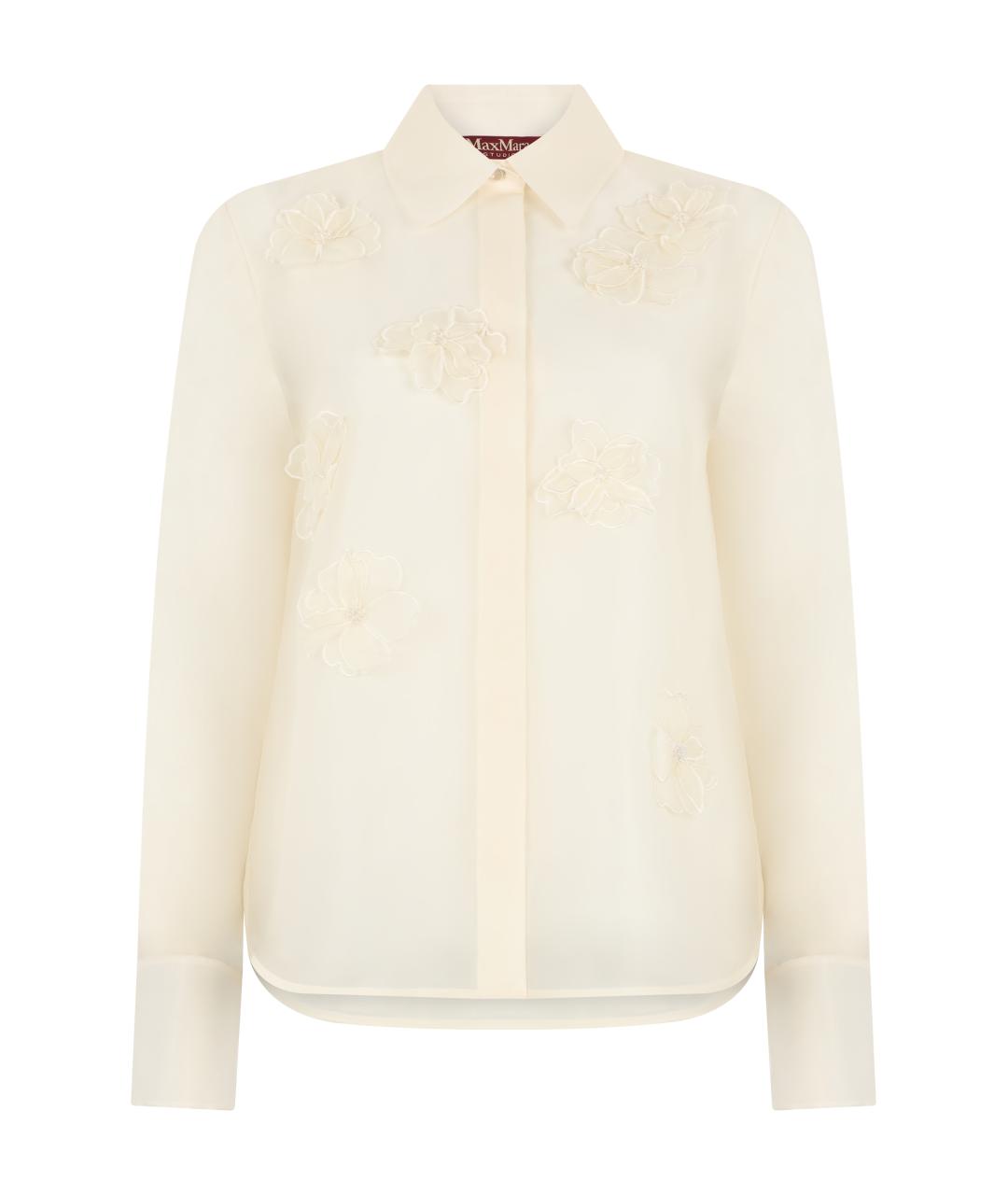 MAX MARA STUDIO Белая шелковая рубашка, фото 1