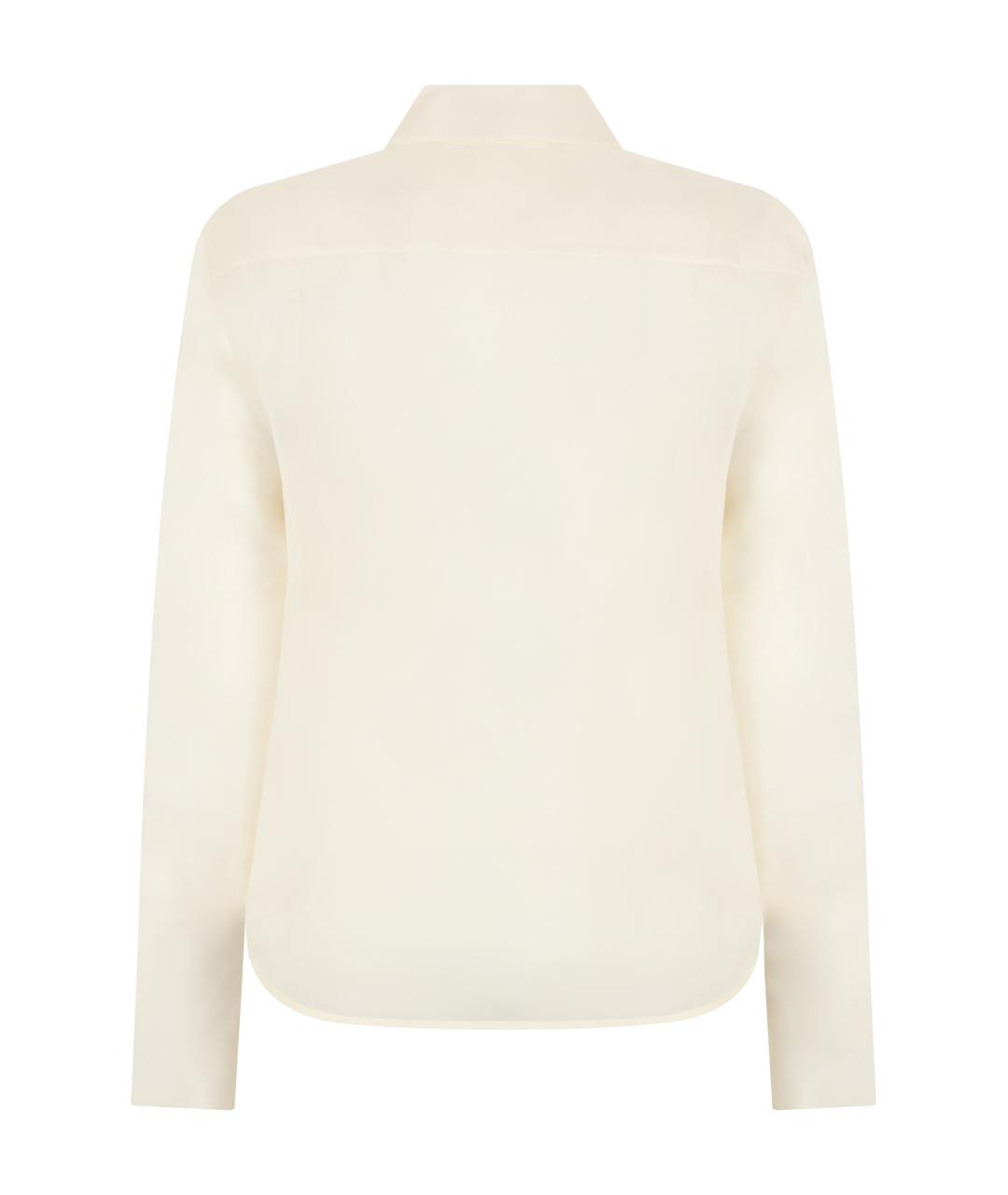 MAX MARA STUDIO Белая шелковая рубашка, фото 2