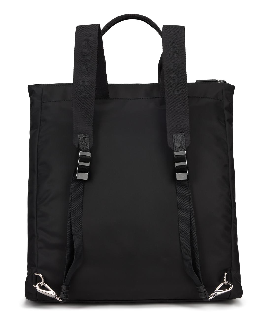 PRADA Черная тканевая сумка тоут, фото 4