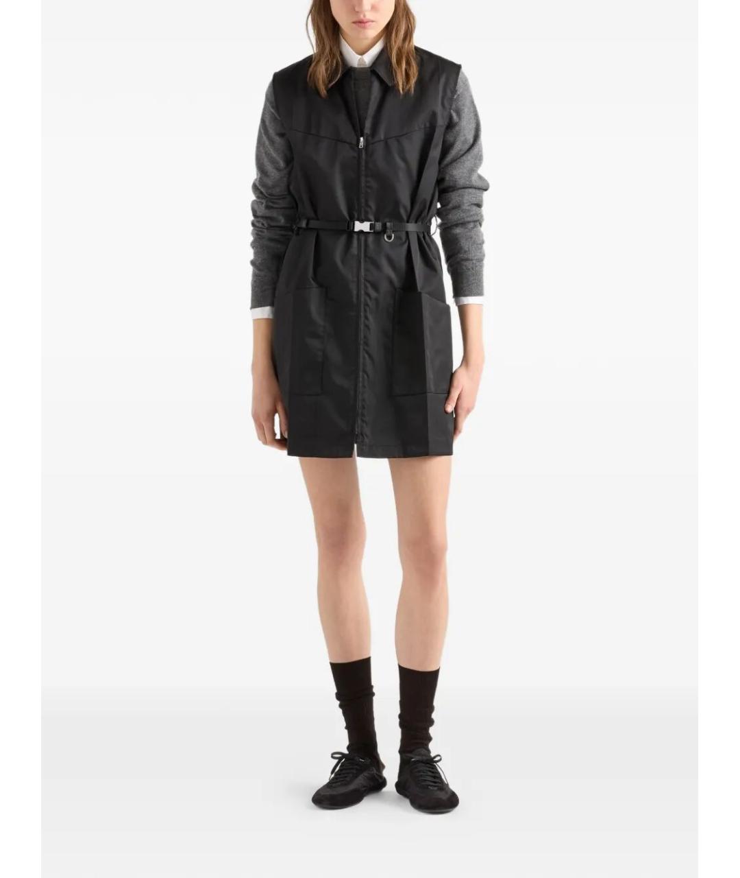 PRADA Черное полиамидовое повседневное платье, фото 3