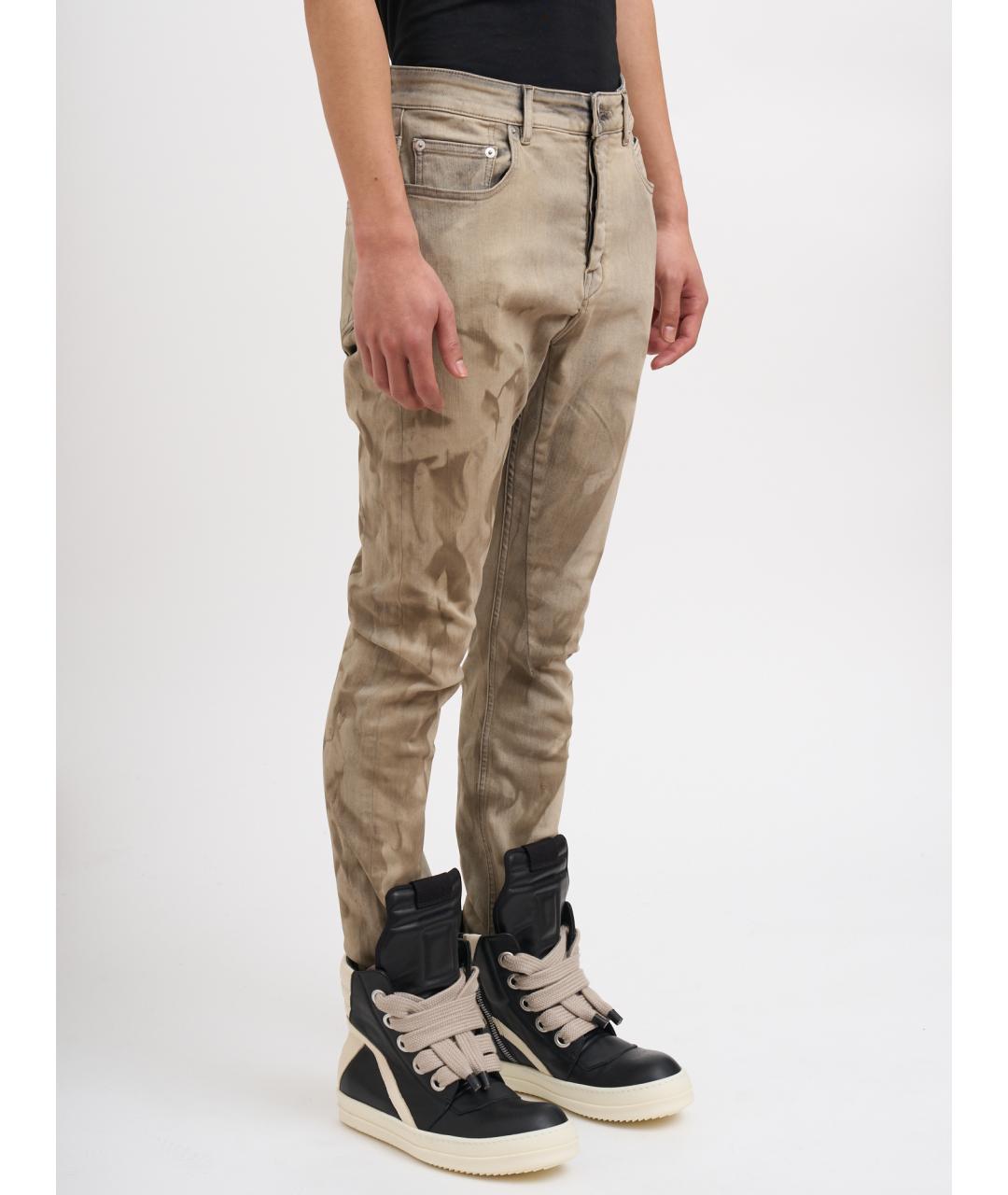 RICK OWENS DRKSHDW Серые хлопковые повседневные брюки, фото 3