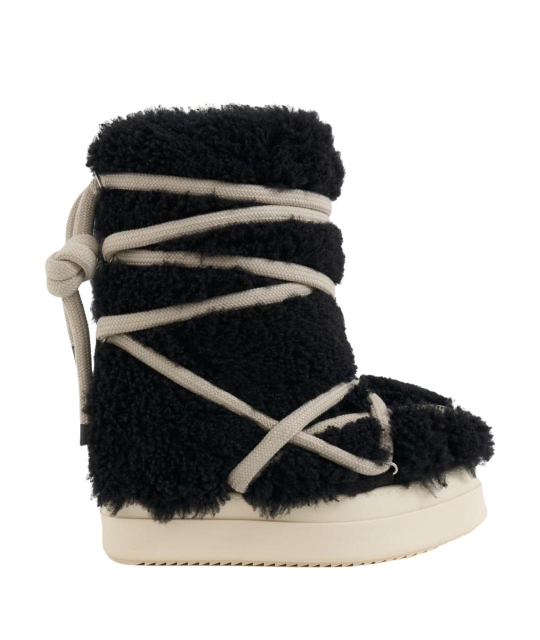 RICK OWENS Черные текстильные высокие ботинки, фото 1