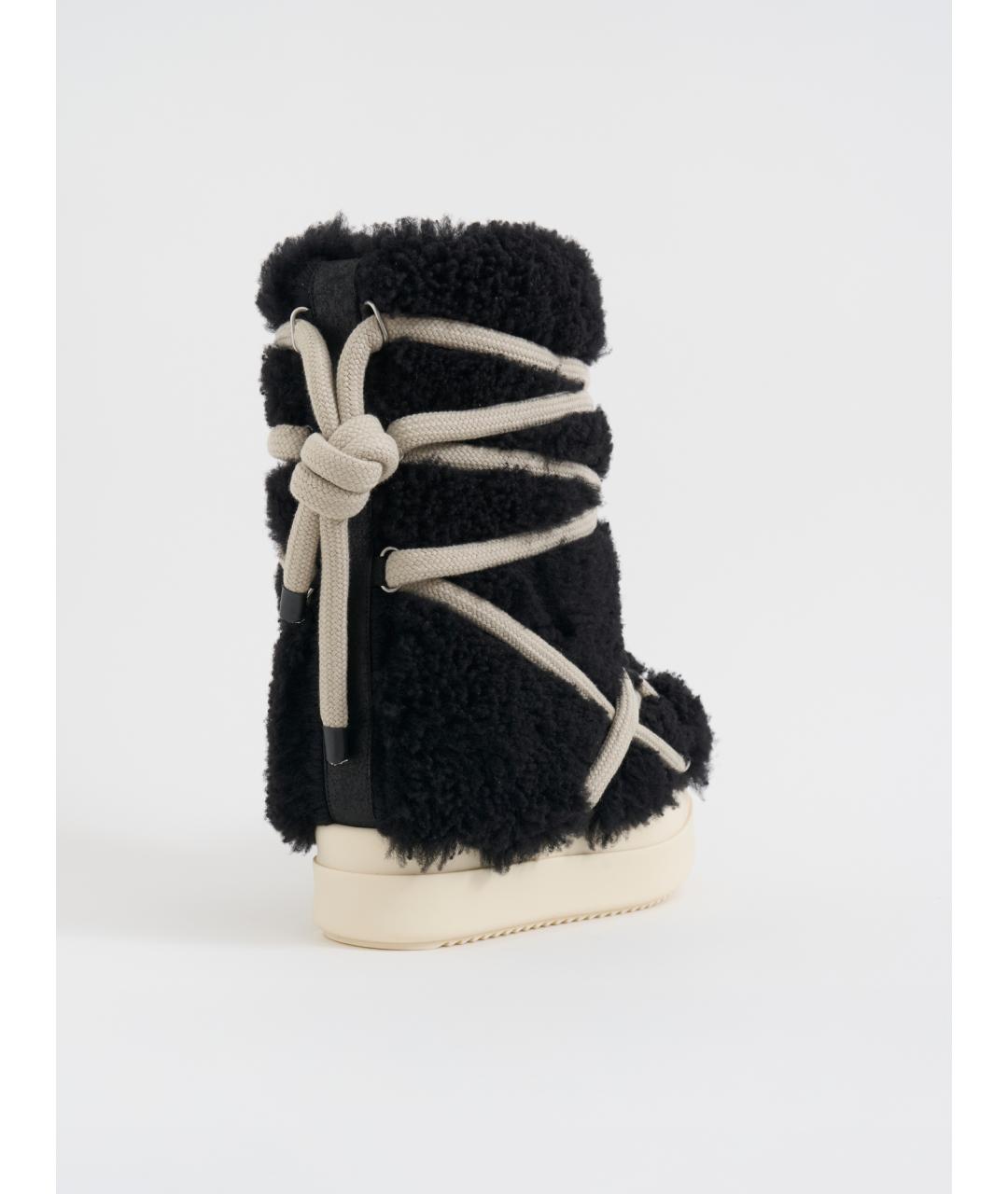 RICK OWENS Черные текстильные высокие ботинки, фото 4