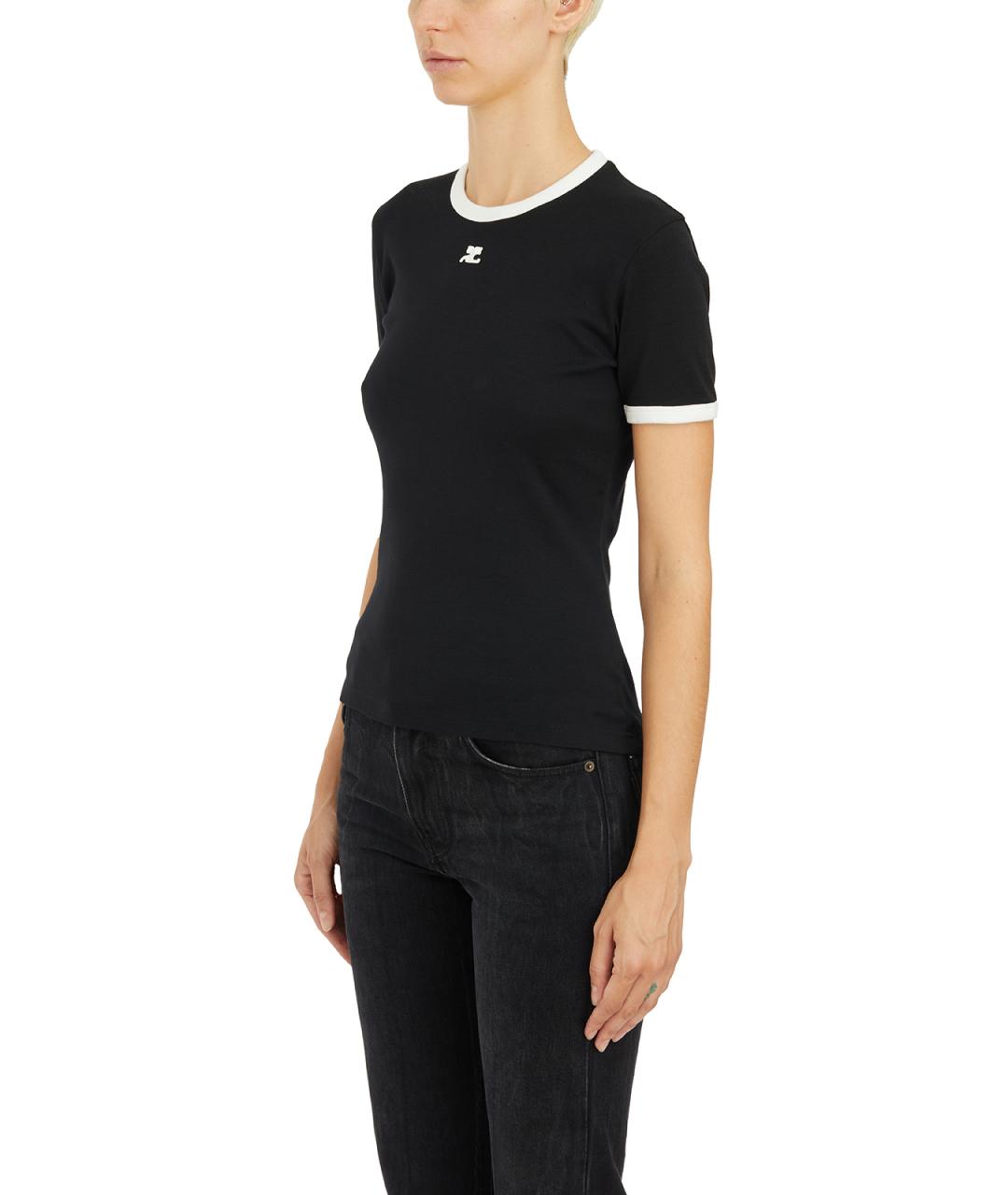 COURREGES Черная футболка, фото 4
