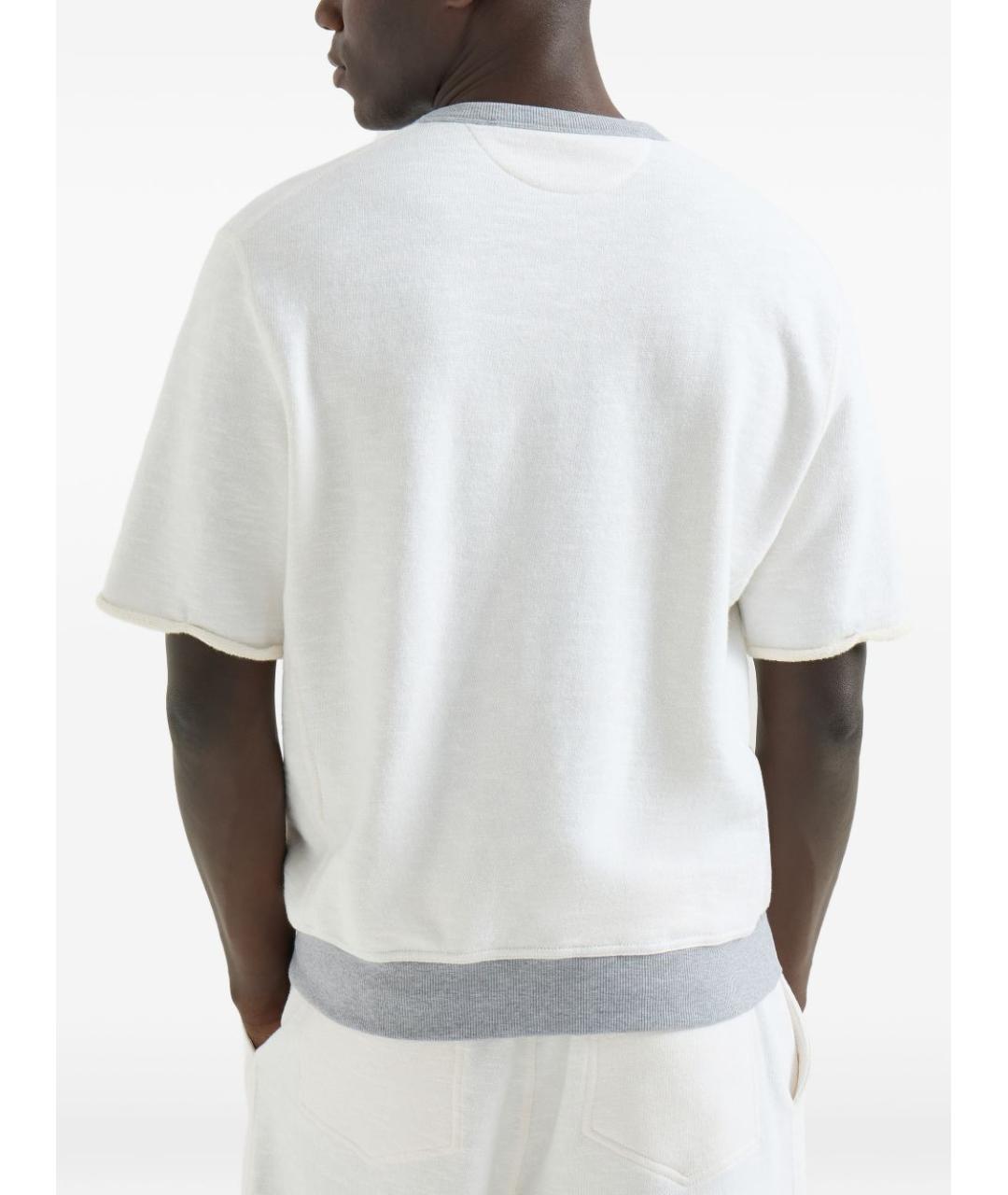 BRUNELLO CUCINELLI Белый хлопковый джемпер / свитер, фото 5