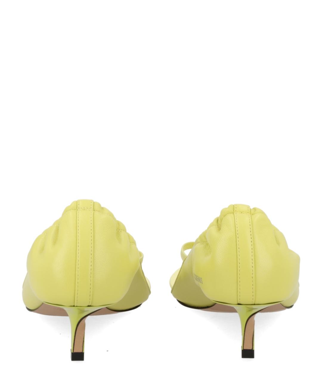 JACQUEMUS Зеленые кожаные босоножки, фото 4