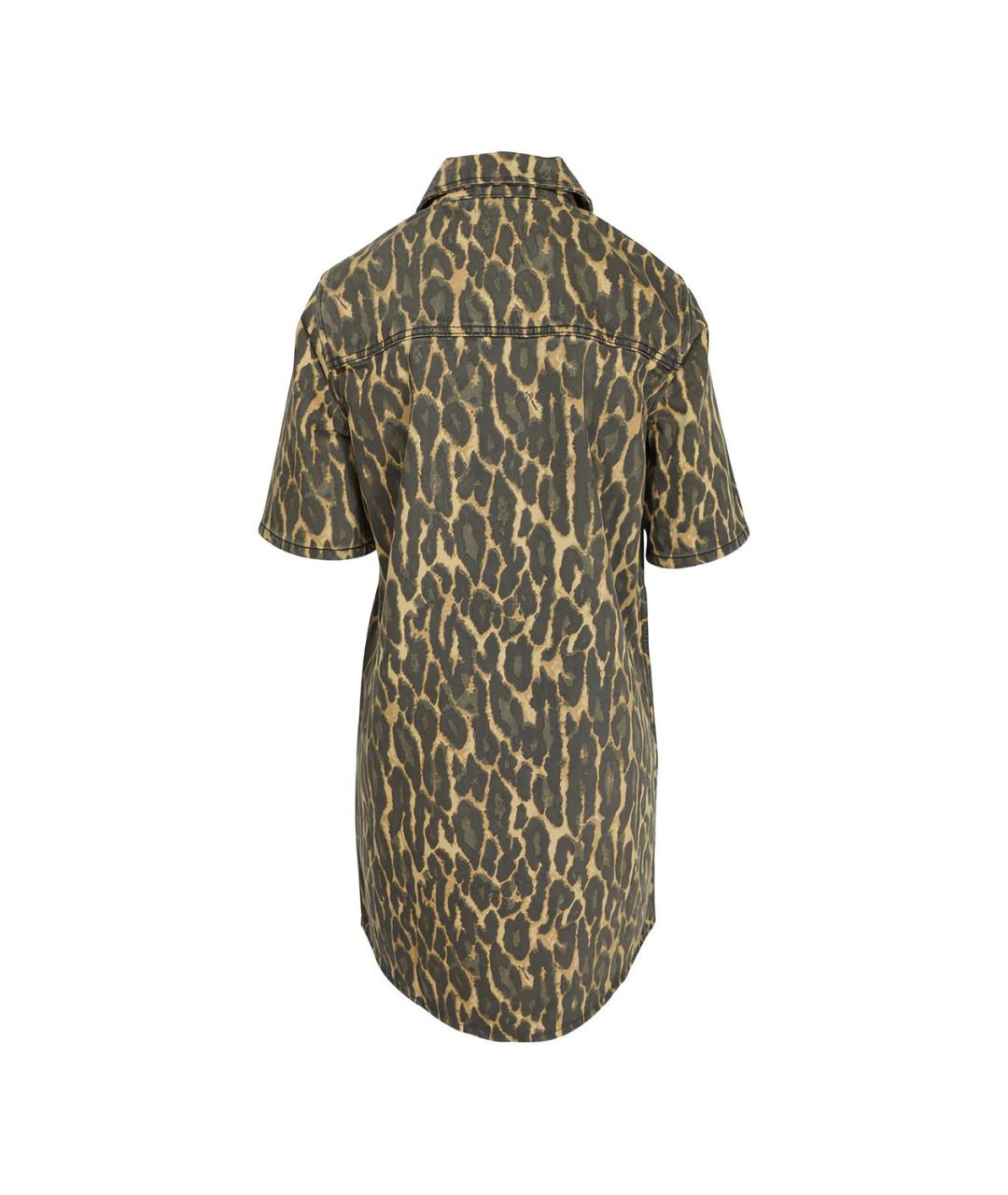 GANNI Хаки хлопковое повседневное платье, фото 2