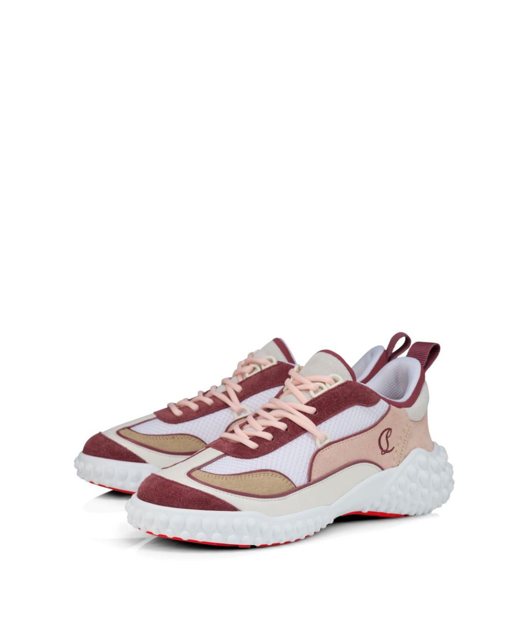 CHRISTIAN LOUBOUTIN Розовые кожаные кроссовки, фото 3