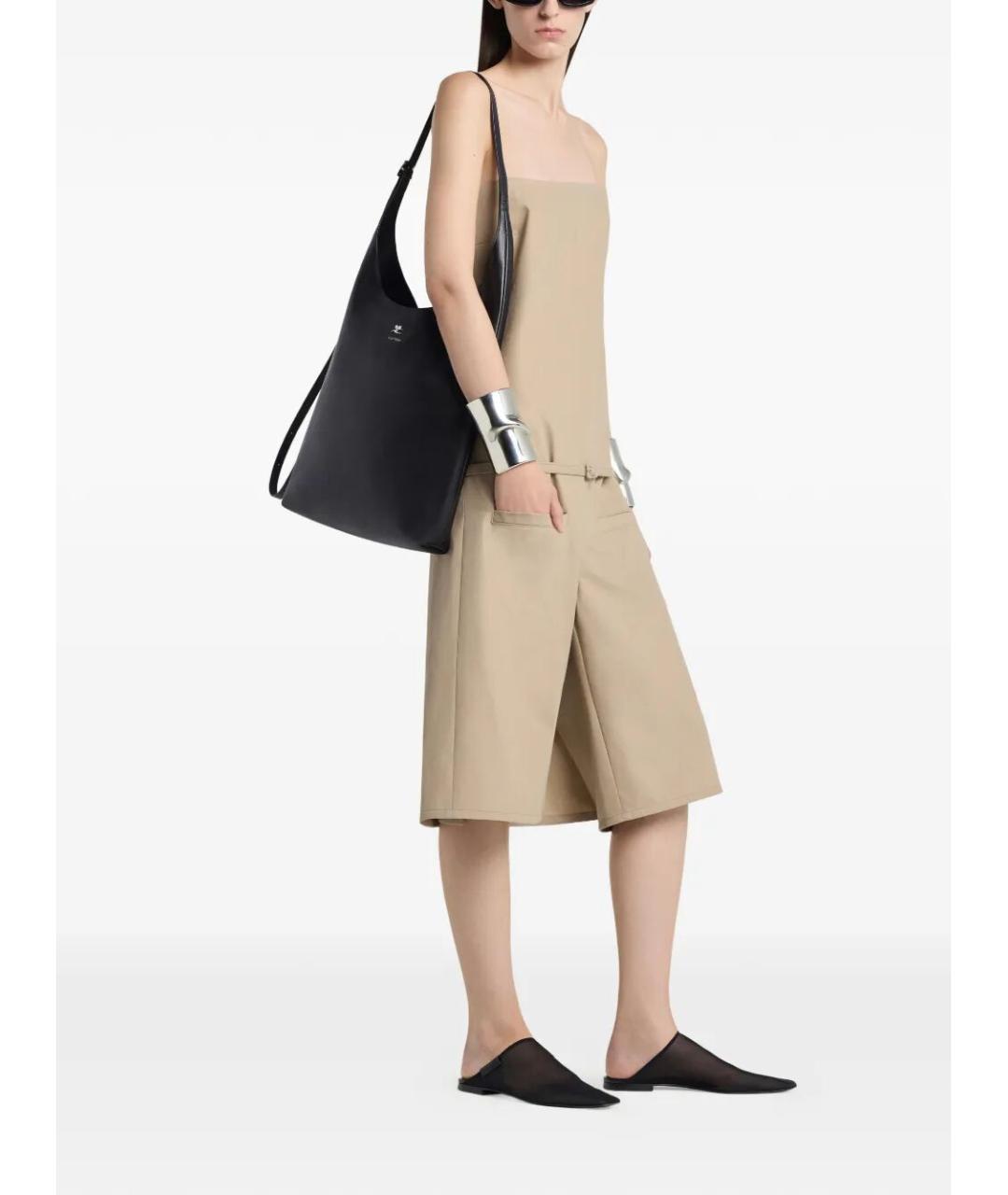 COURREGES Черная кожаная сумка через плечо, фото 4