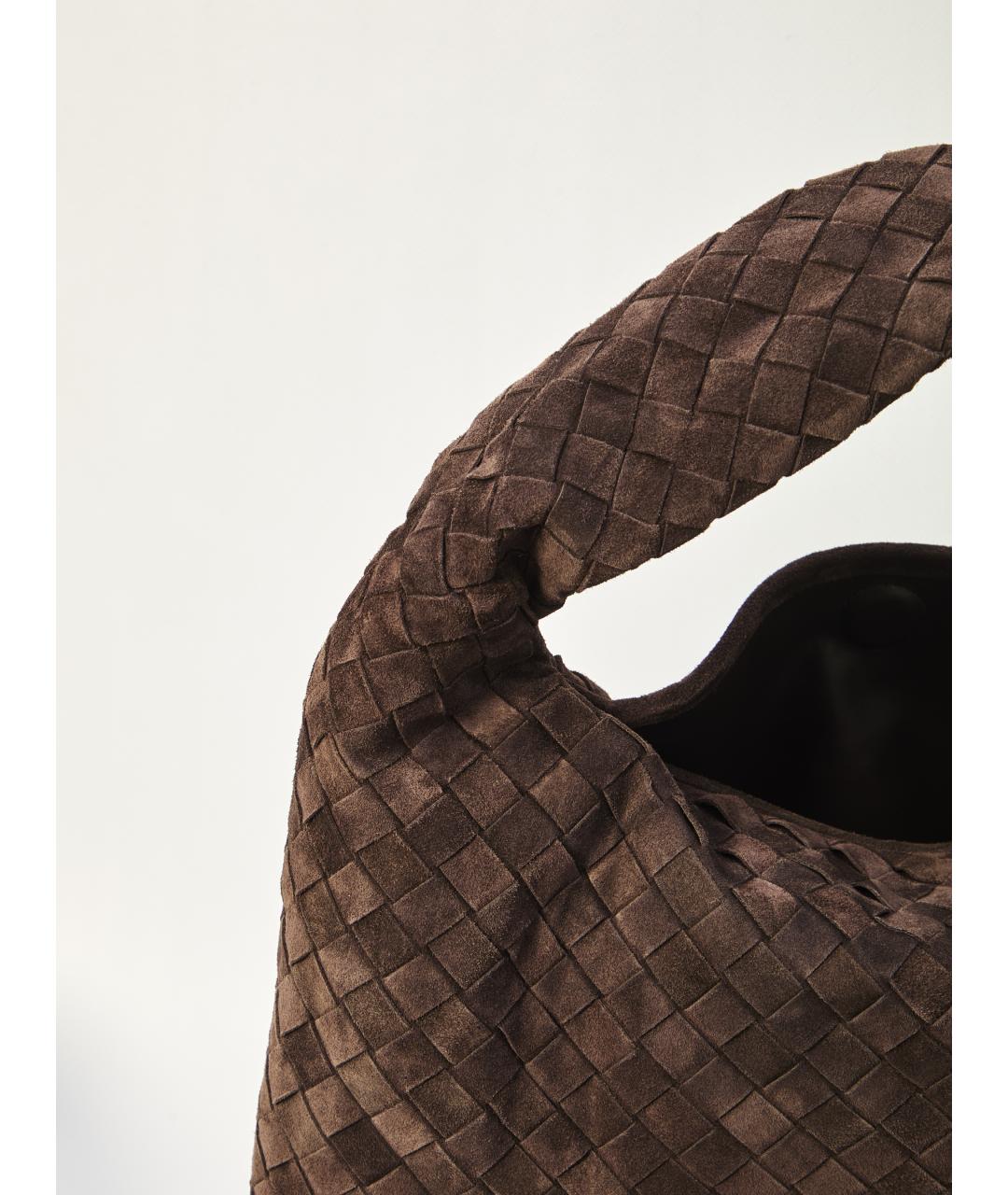 BOTTEGA VENETA Коричневая замшевая сумка через плечо, фото 4