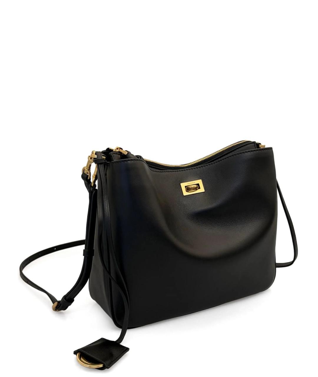 BALENCIAGA Черная кожаная сумка через плечо, фото 1