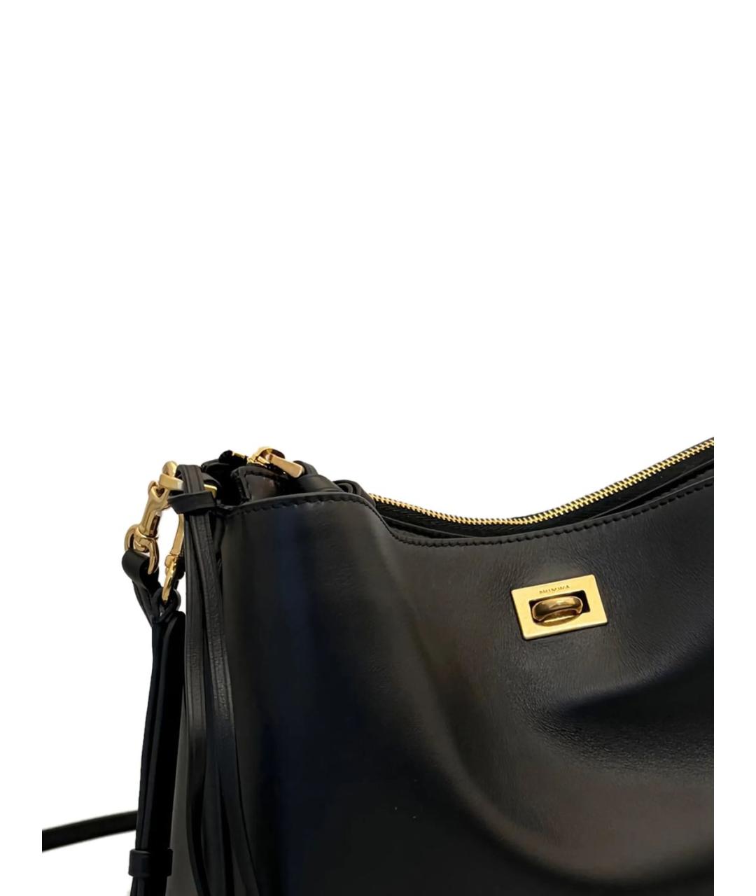 BALENCIAGA Черная кожаная сумка через плечо, фото 2