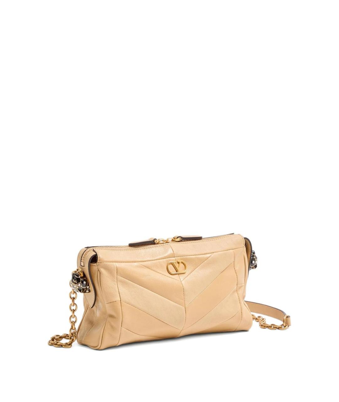 VALENTINO Бежевая кожаная сумка через плечо, фото 4