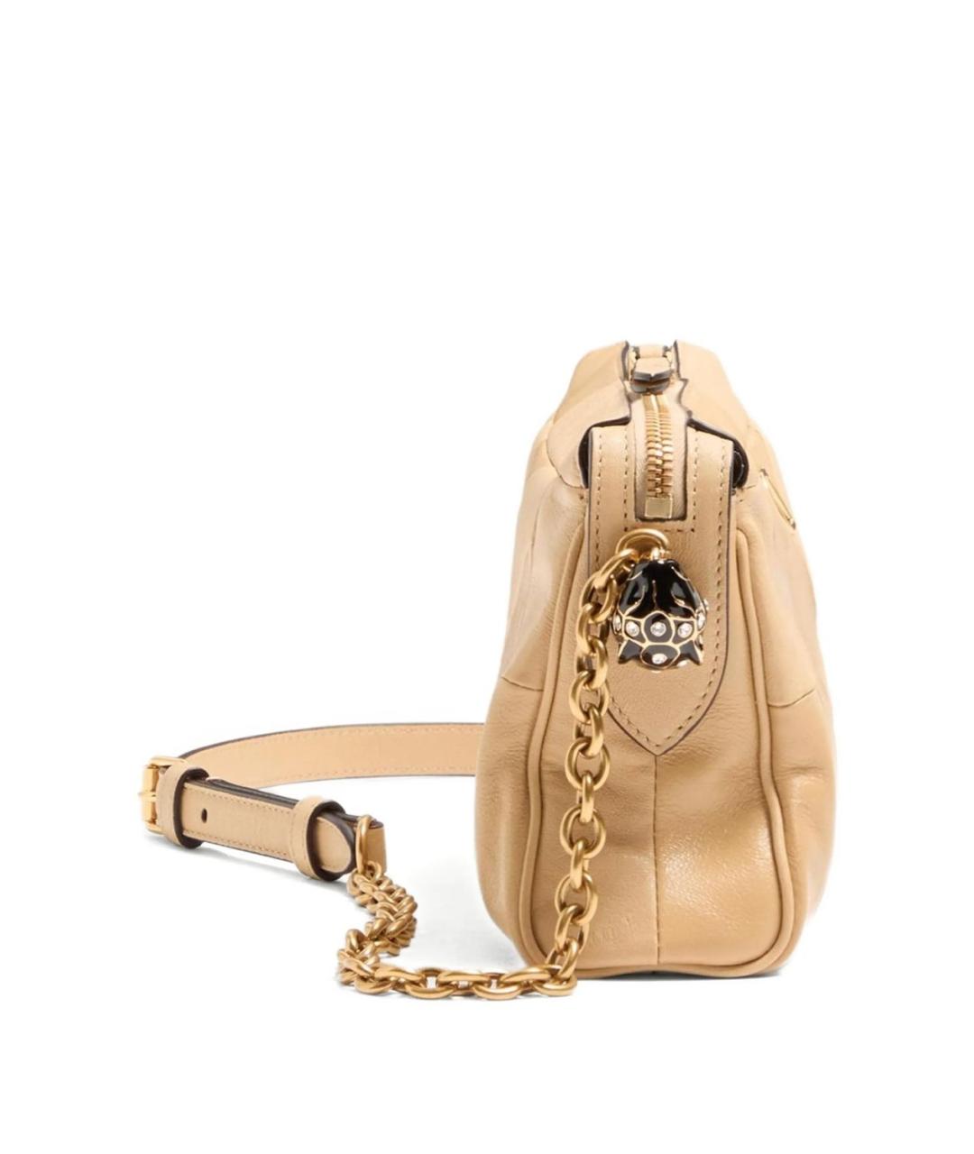 VALENTINO Бежевая кожаная сумка через плечо, фото 5