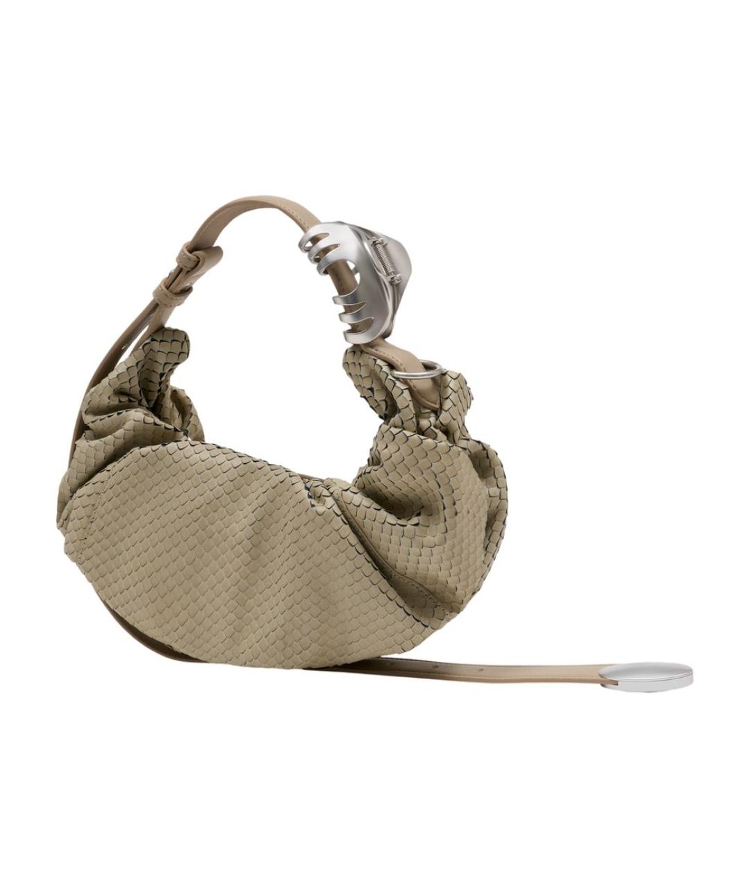 DIESEL Бежевая кожаная сумка через плечо, фото 2